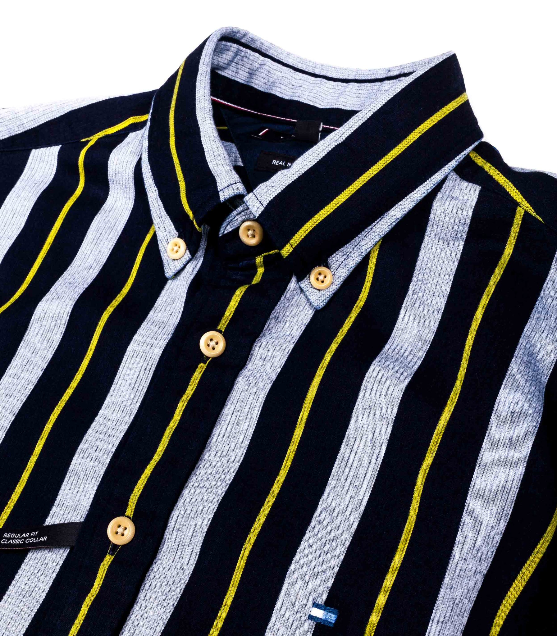 Tommy Hilfiger Rugby Stripe Shirt Blue Sky Blue Yellow