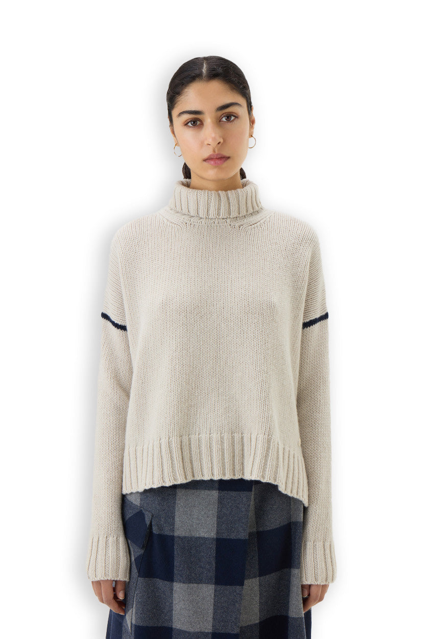 Woolrich Wool Cable' Turtleneck Sweater Women's Milk