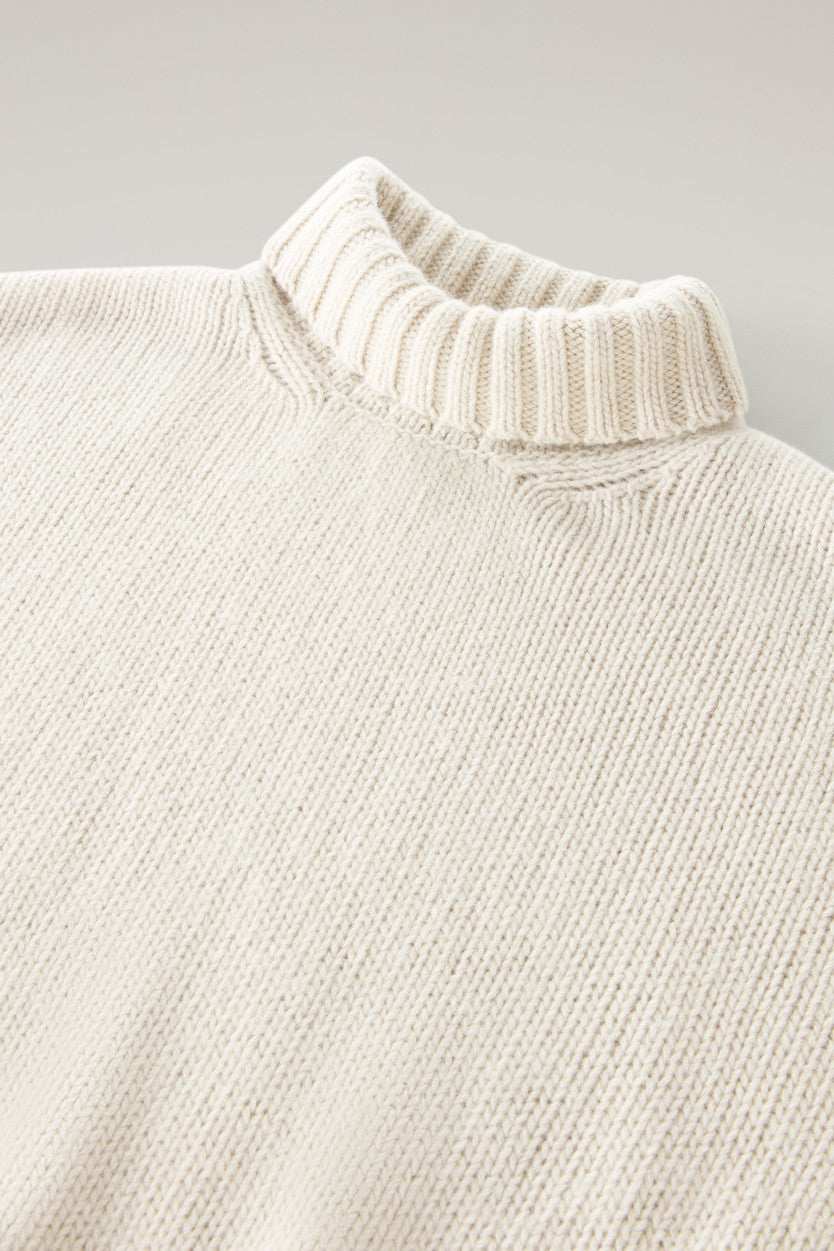 Woolrich Wool Cable' Turtleneck Sweater Women's Milk