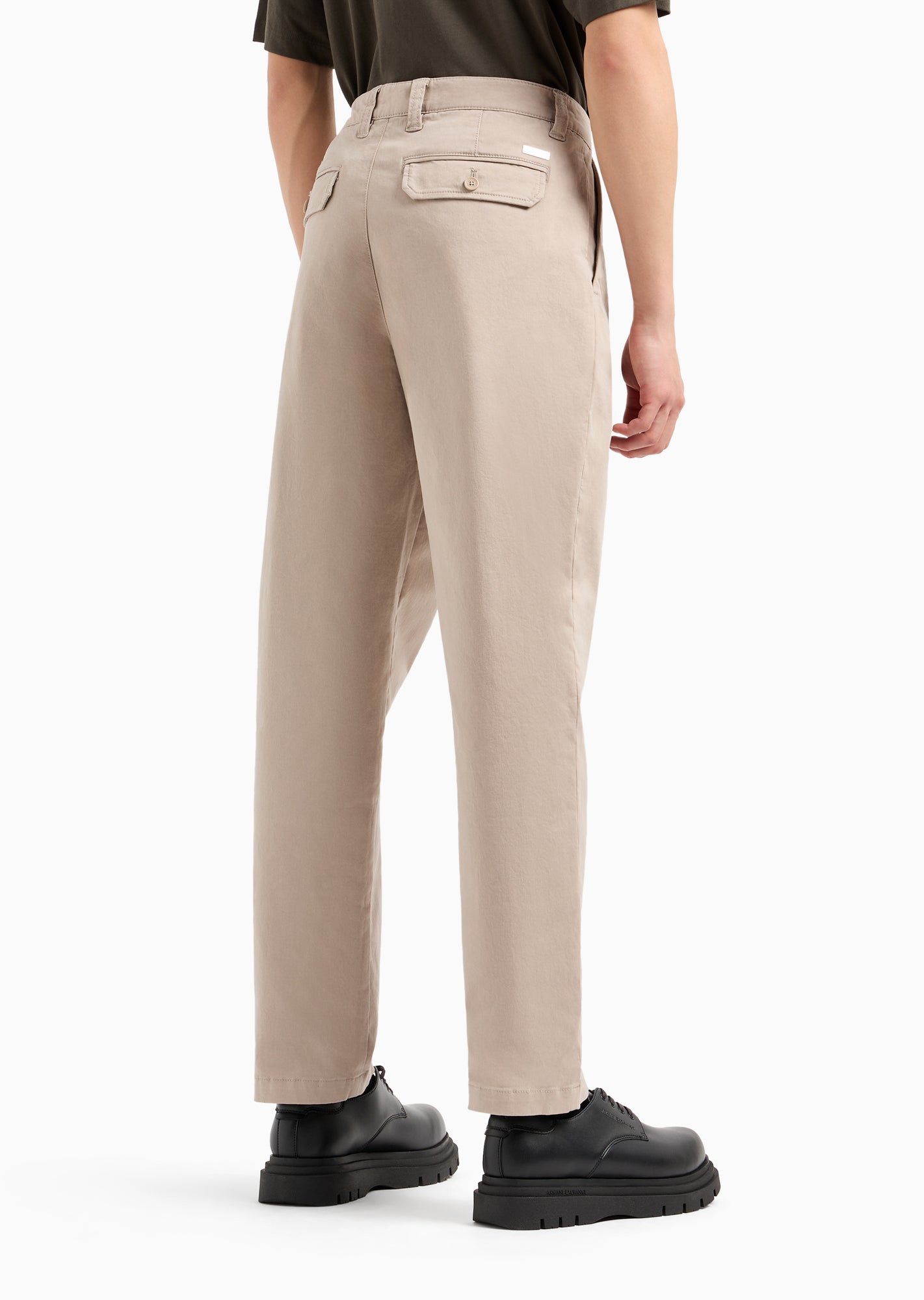 Pantalone Chino In Cotone Elasticizzato Beige