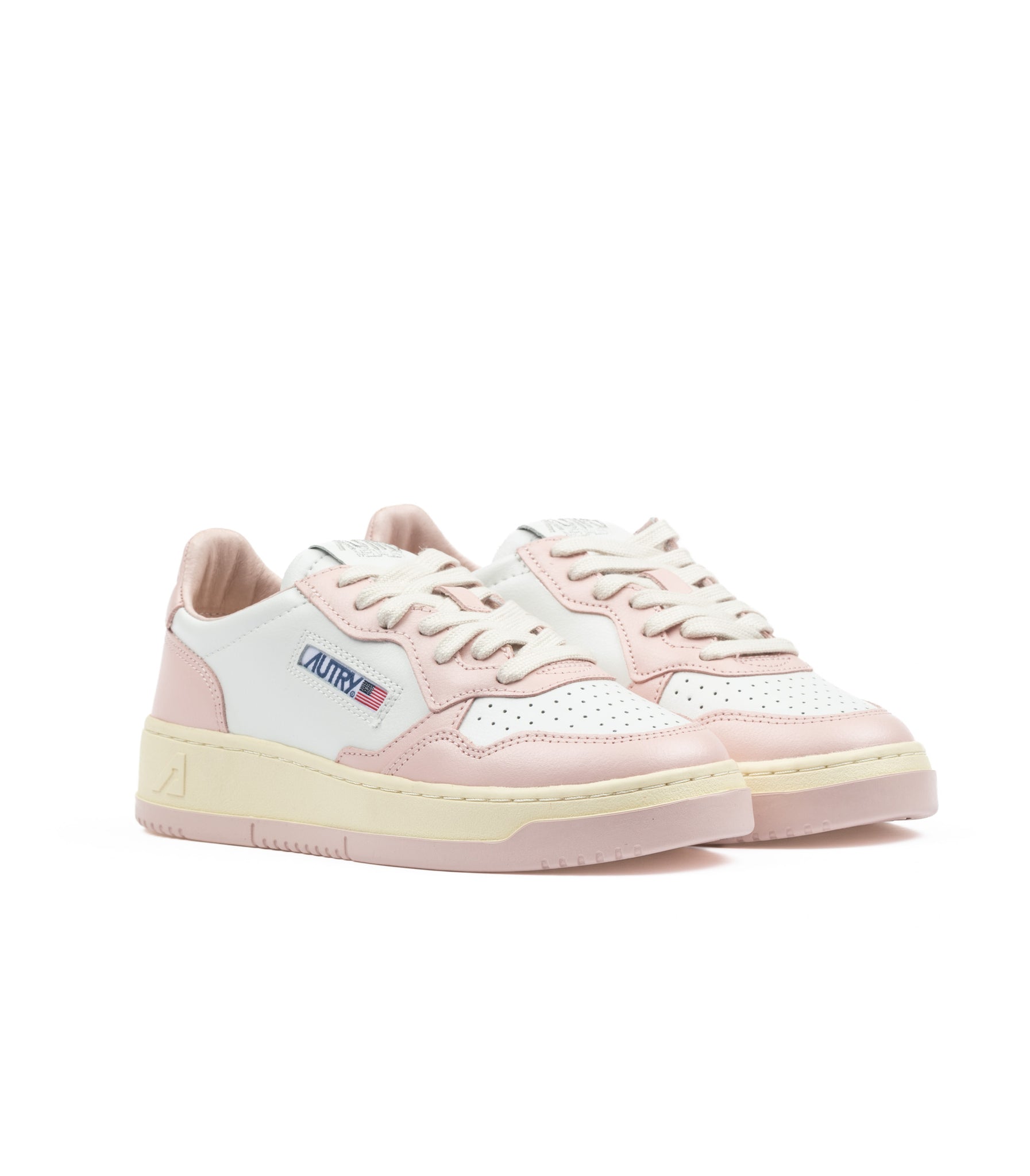 Autry Medalist Low White Pink Womens