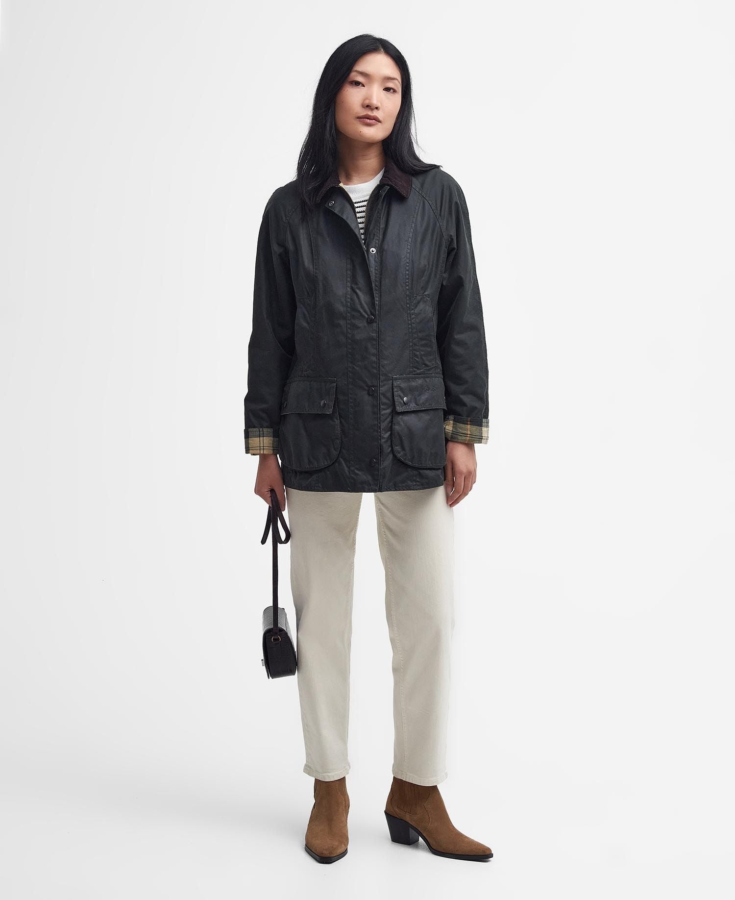 Giacca Barbour Classic Beadnell Wax Verde Donna