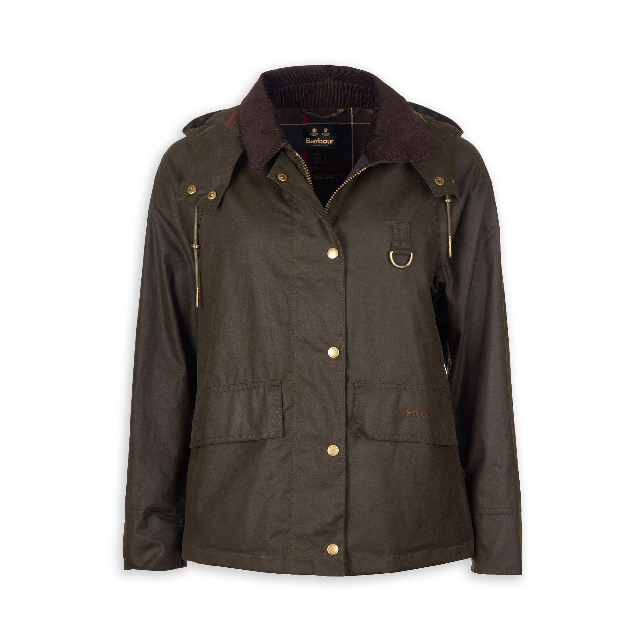 Giacca Barbour Avon Cotone Cerato Oliva Donna