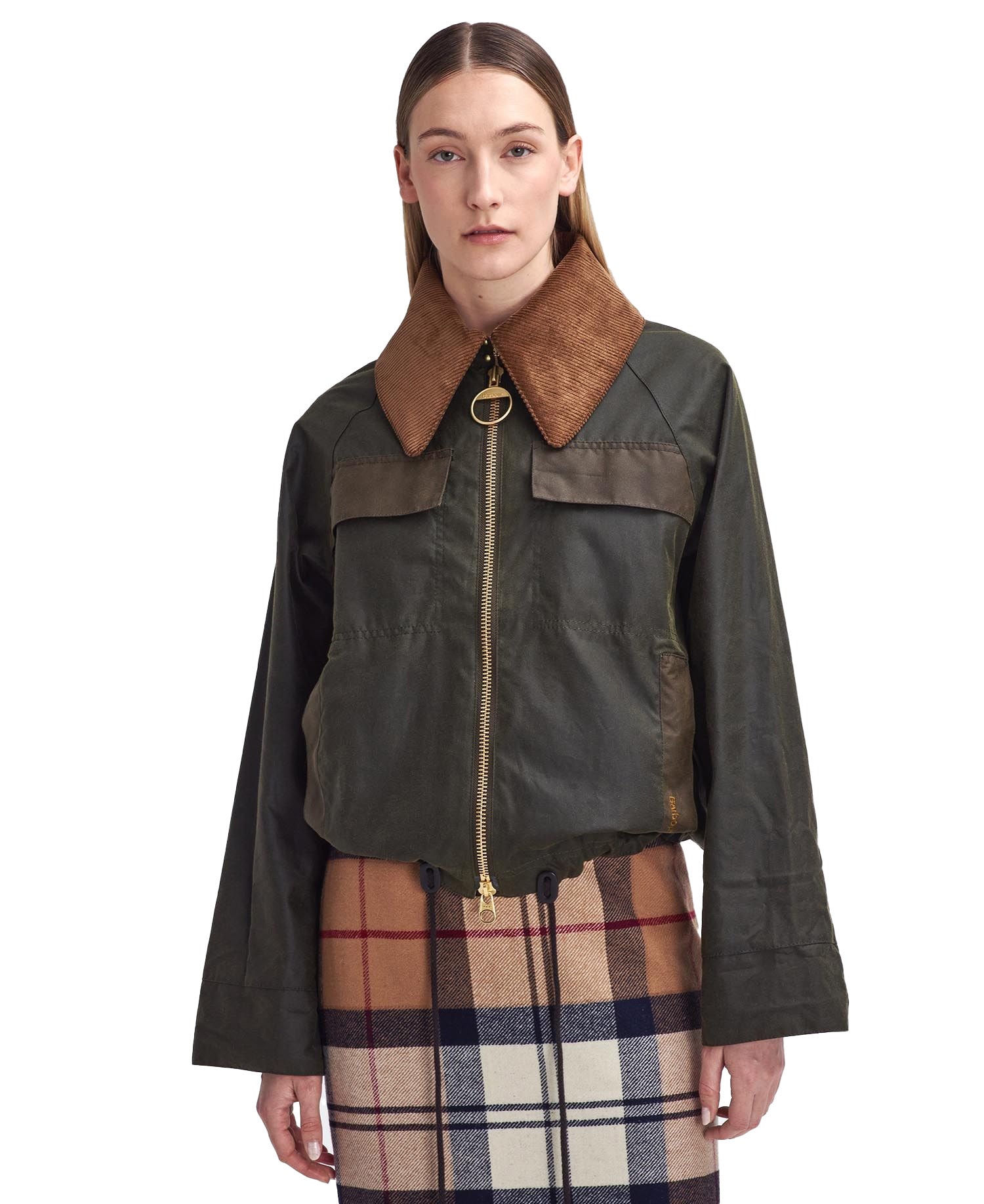 Giacca Barbour Beauly Cerata Verde Oliva Donna