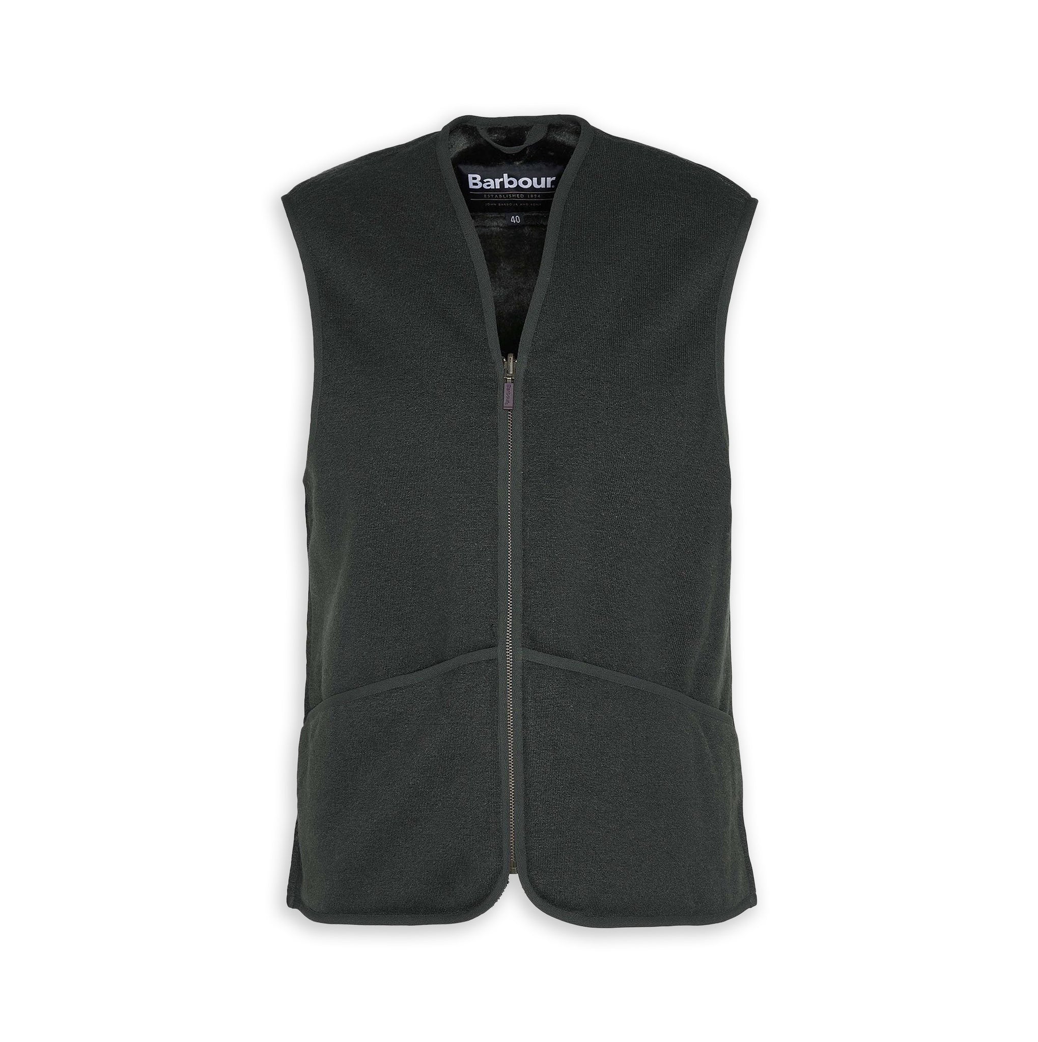 Gilet Barbour Warm Pile Waistcoat Zip Verde Uomo