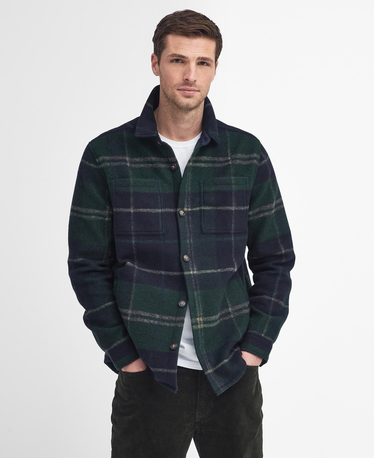 Barbour Chapter Tailored Check Overshirt Verde Uomo