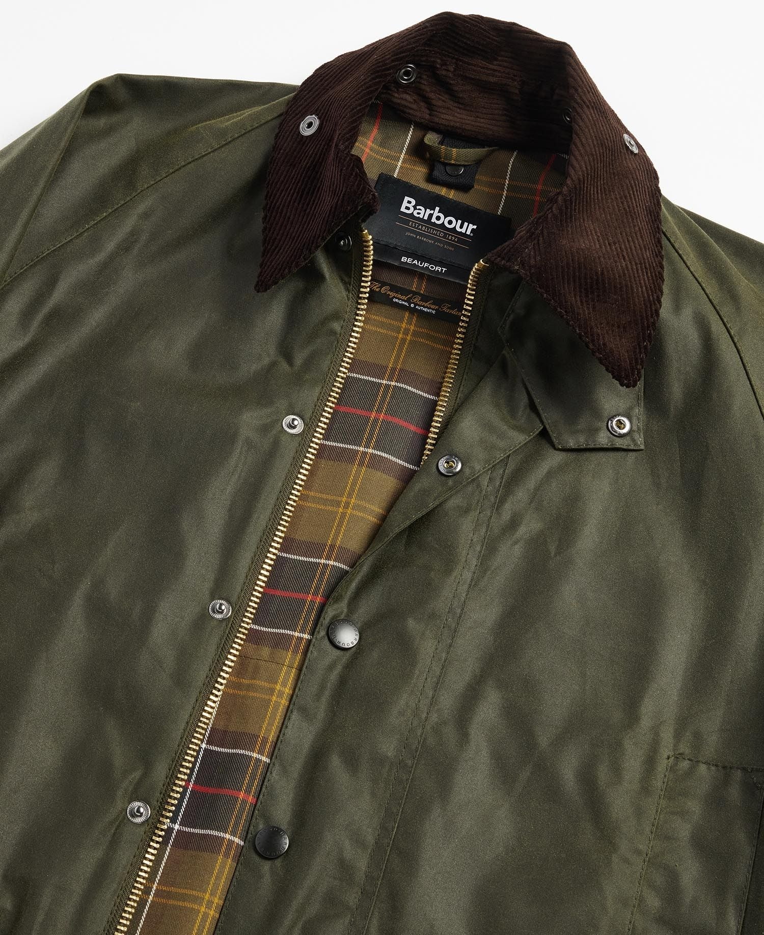 Giacca Barbour Beaufort Wax Jacket Wax Cot Verde Oliva Uomo