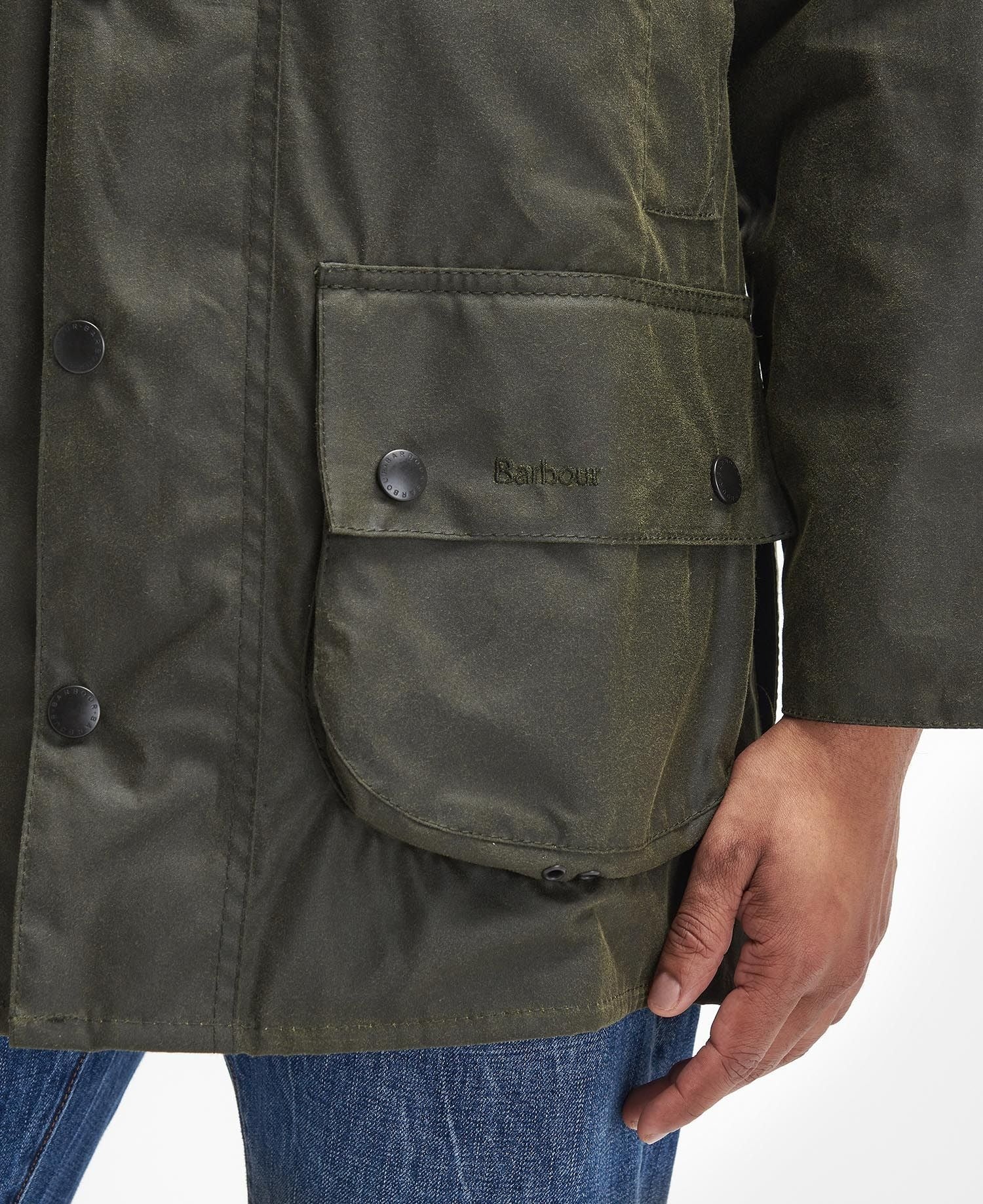 Giacca Barbour Beaufort Wax Jacket Wax Cot Verde Oliva Uomo