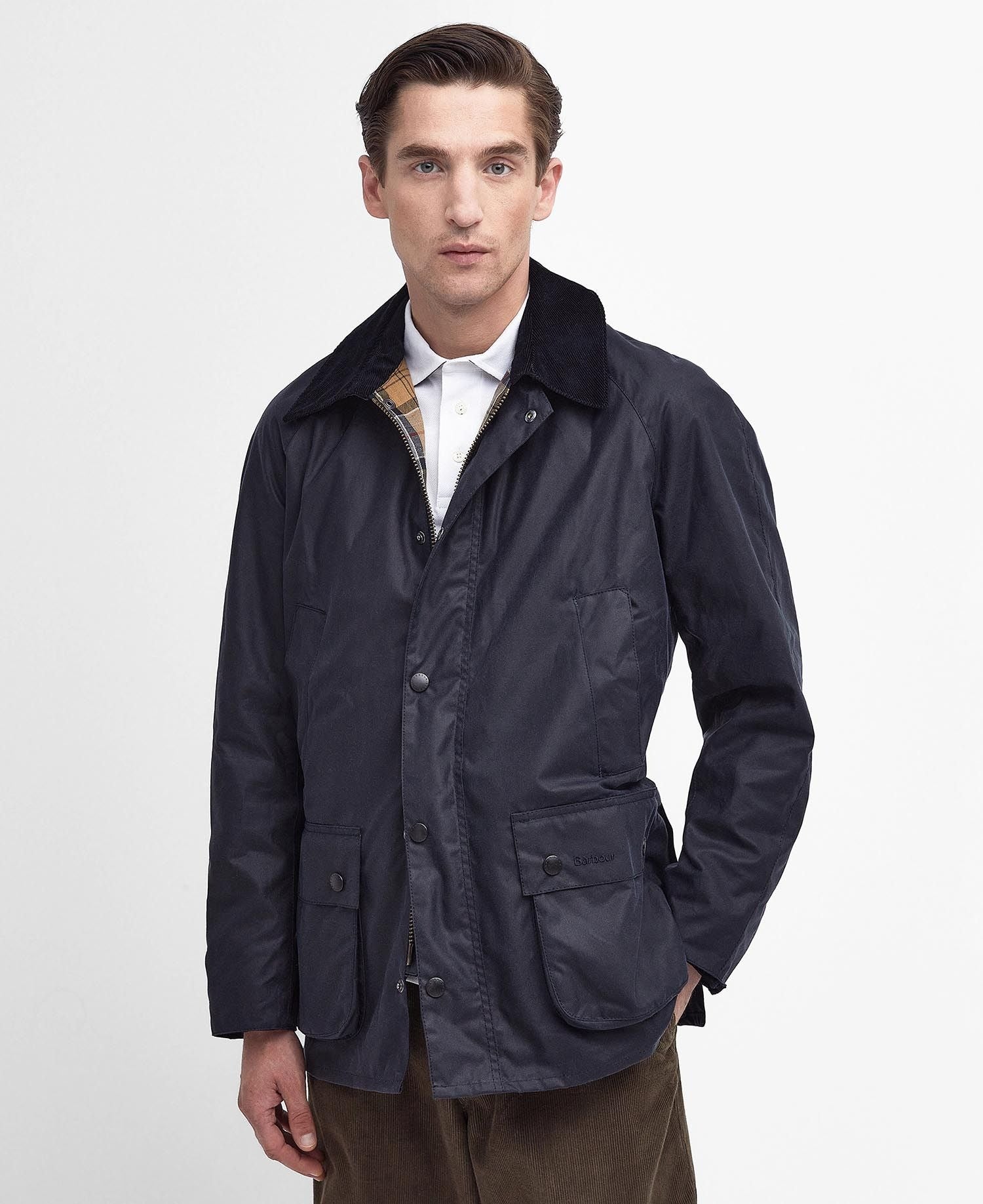 Barbour Ashby Wax Jacket Wax Cot Blu Uomo