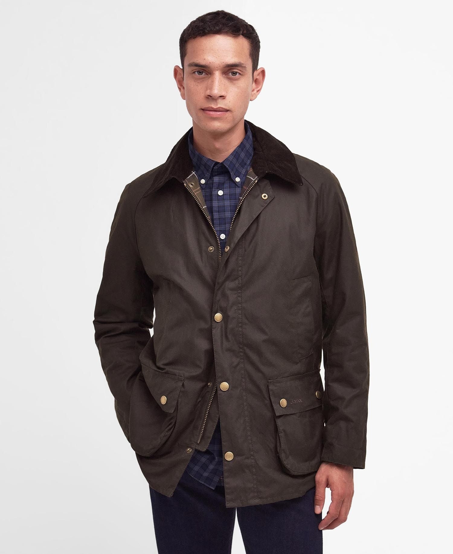 Giacca Barbour Ashby Cerata Verde Oliva Uomo