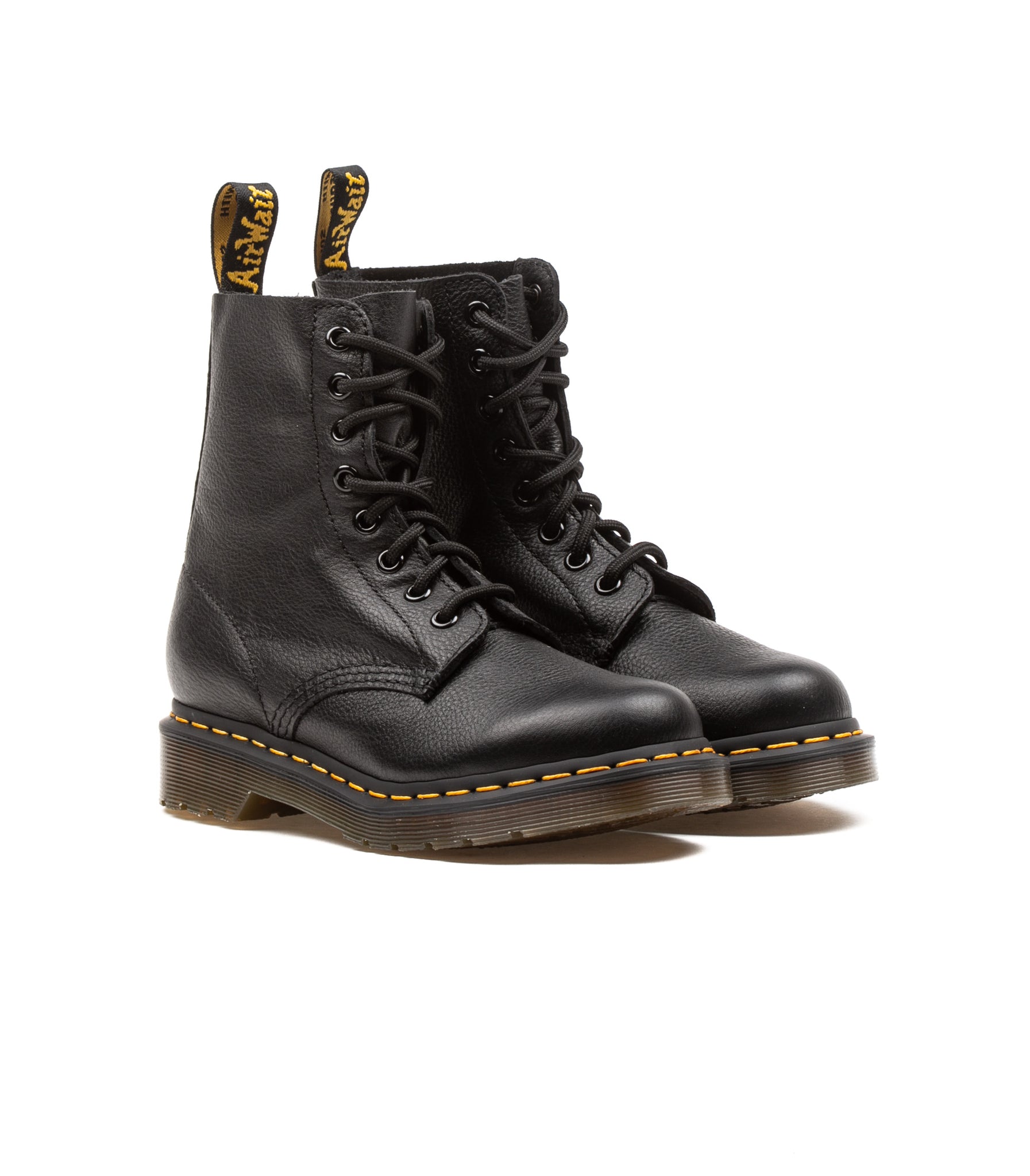 Dr. Martens 1460 Pascal Virginia Pelle Morbida Martellata Nero Donna