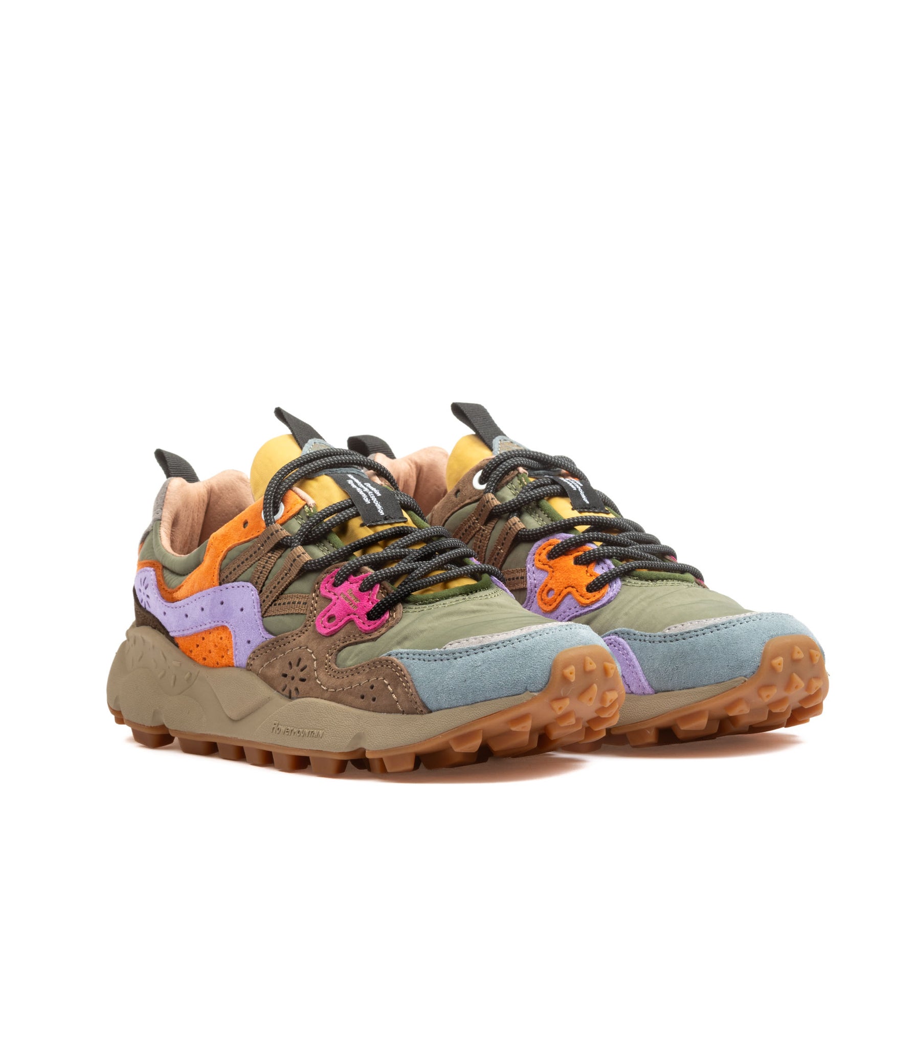 Flower Mountain Yamano 3 Suede Nylon Kaki Multicolor Donna