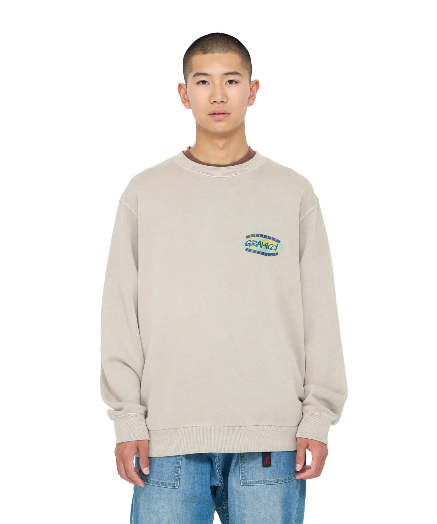 Gramicci Crewneck Sweatshirt Prepare Yourself Beige