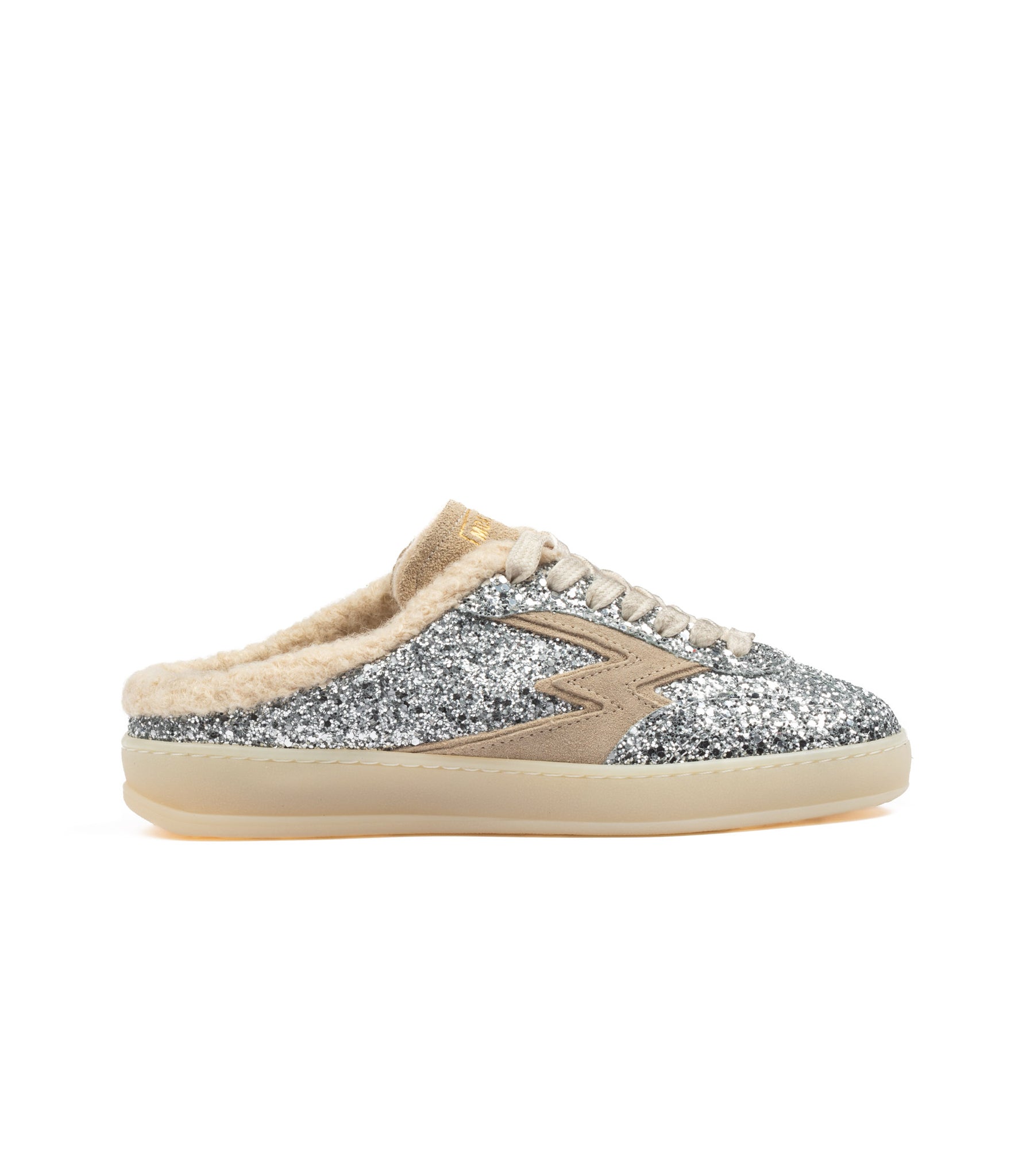 Moaconcept Ciabatta Mule Glitter Silver Donna