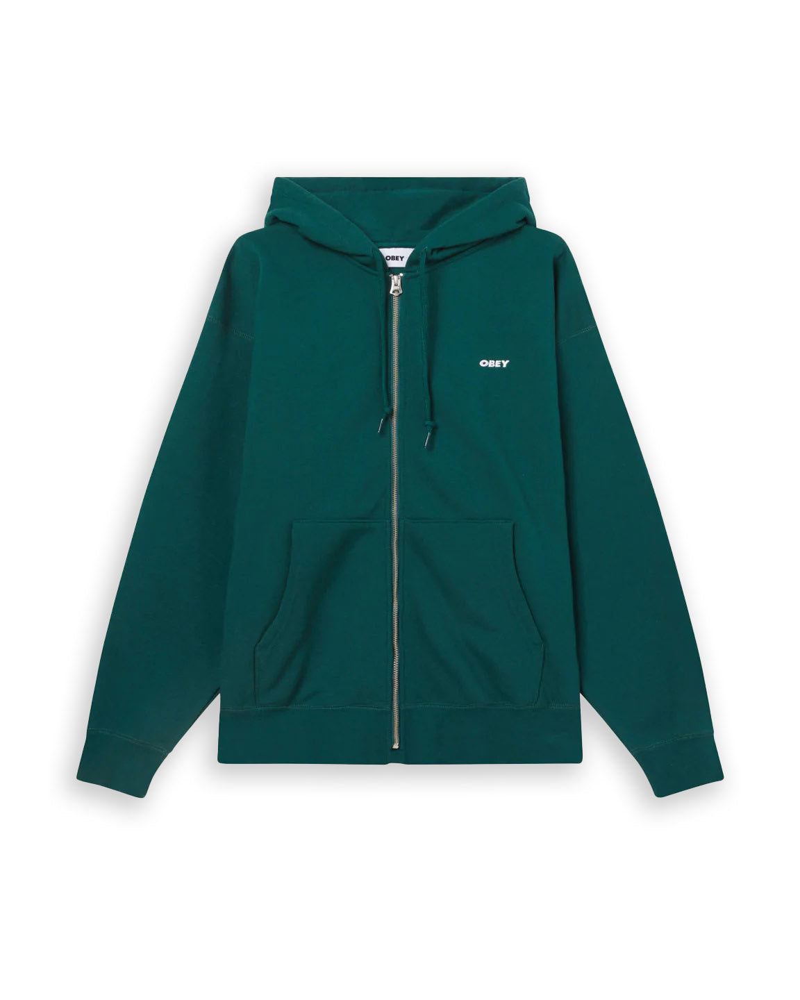 Obey Established Works Bold Green Zip Up Hoodie