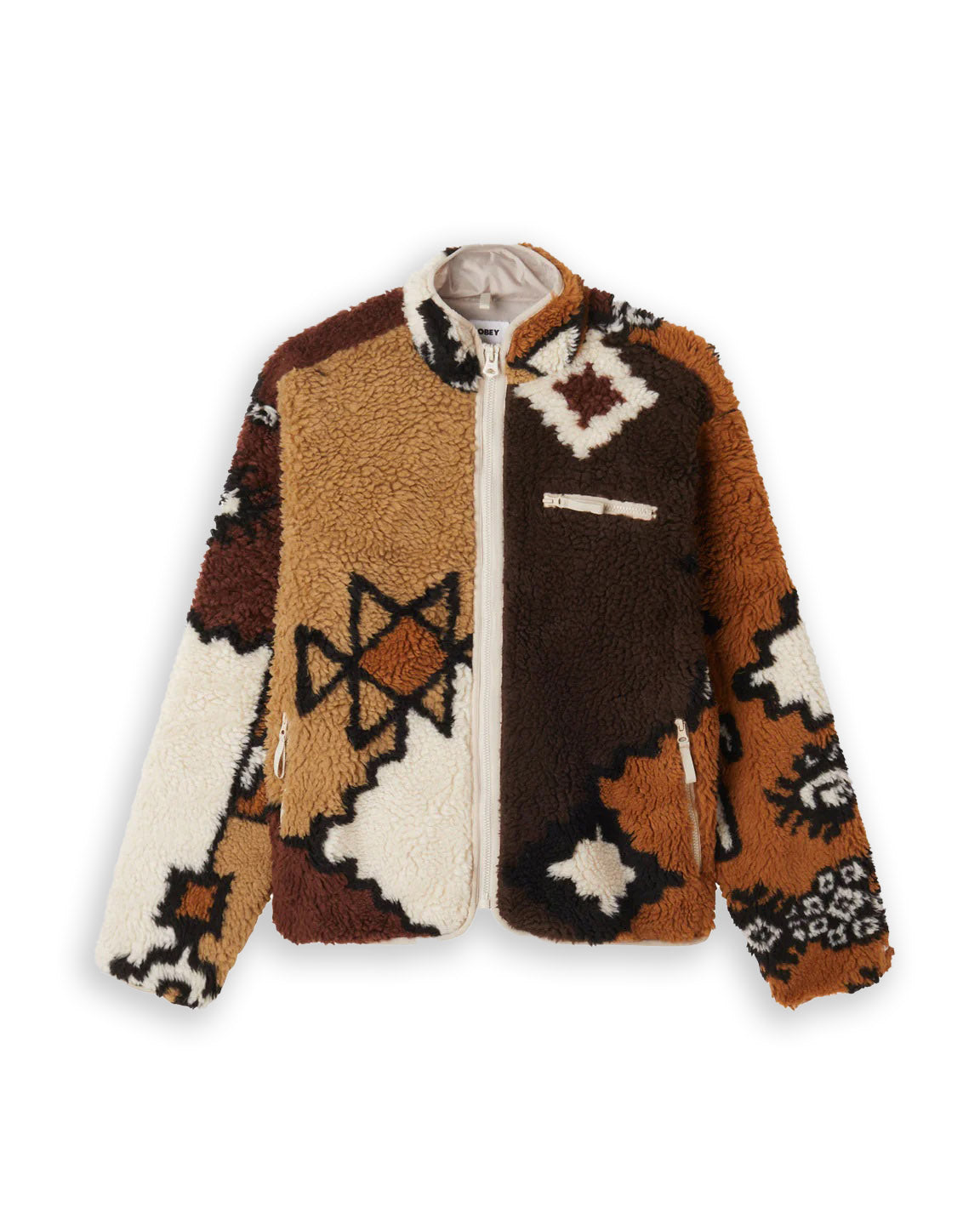 Obey Maroccan Rug Sherpa Jacket Marrone