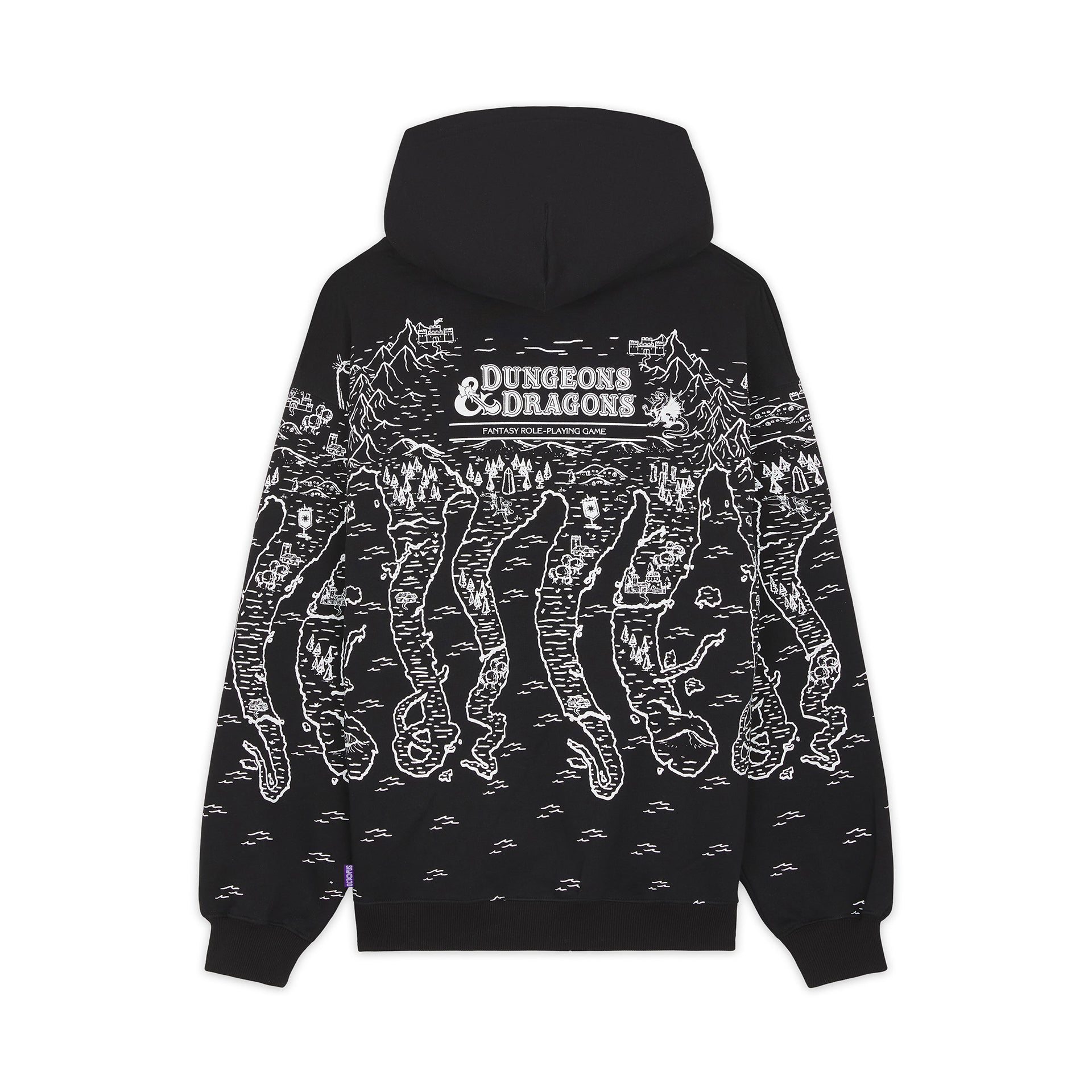 Felpa Cappuccio Octopus Dungeons & Dragons Map Hoodie Nero