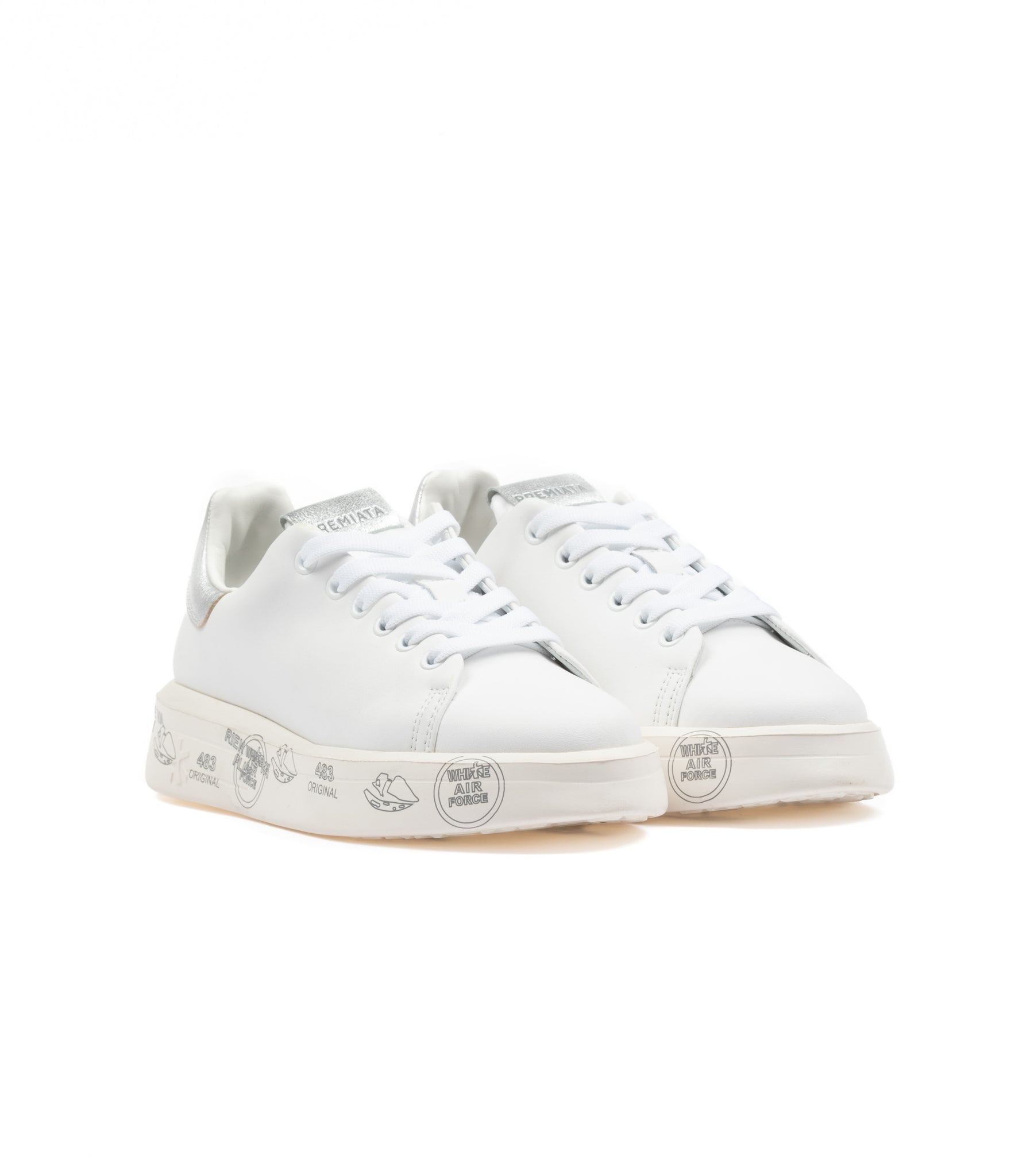 Premiata Belle 6823 White Silver Woman