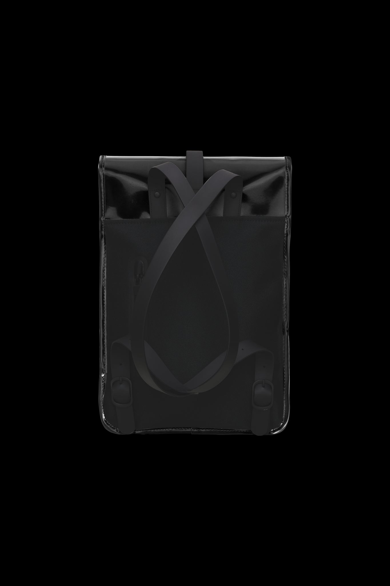 Zaino Rains Backpack Mini Nero Lucido