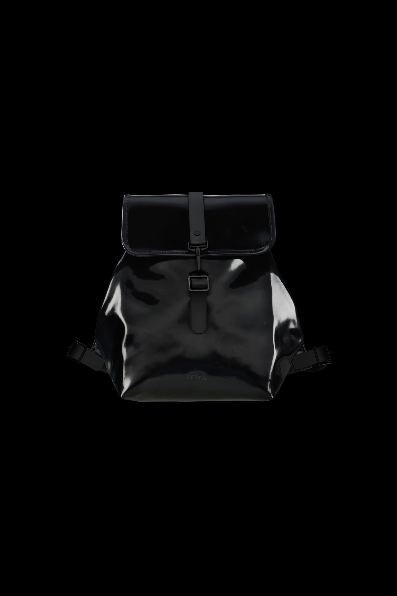 Zaino Rains Bucket Backpack Nero Lucido