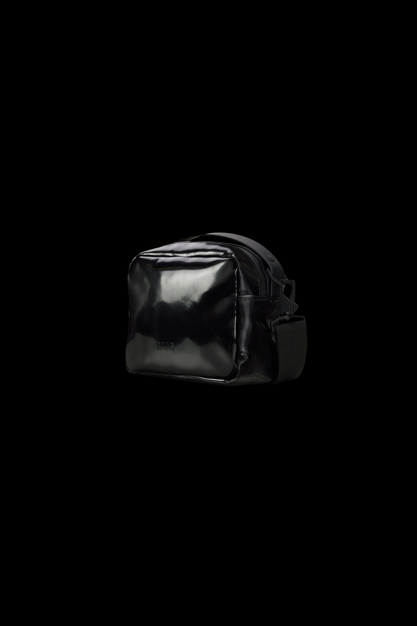 Rains Box Bag Nero Lucido