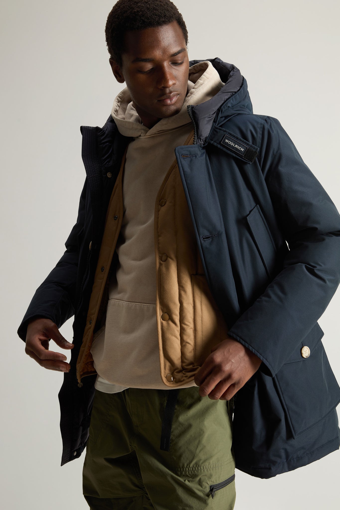 Woolrich Arctic Parka In Ramar Cloth Blu