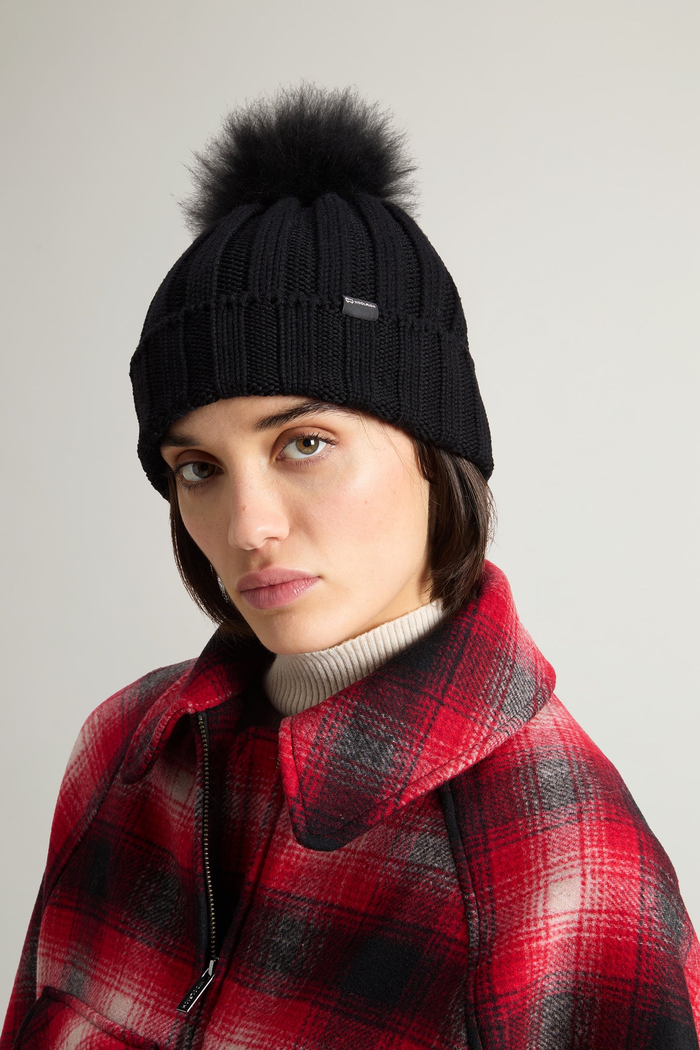 Pure Virgin Wool Hat With Cashmere Pom Pom