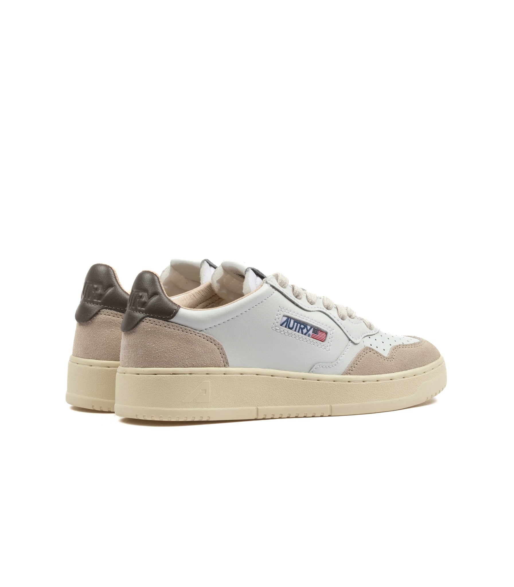 Autry Medalist Low Pelle Suede Bianco Donna