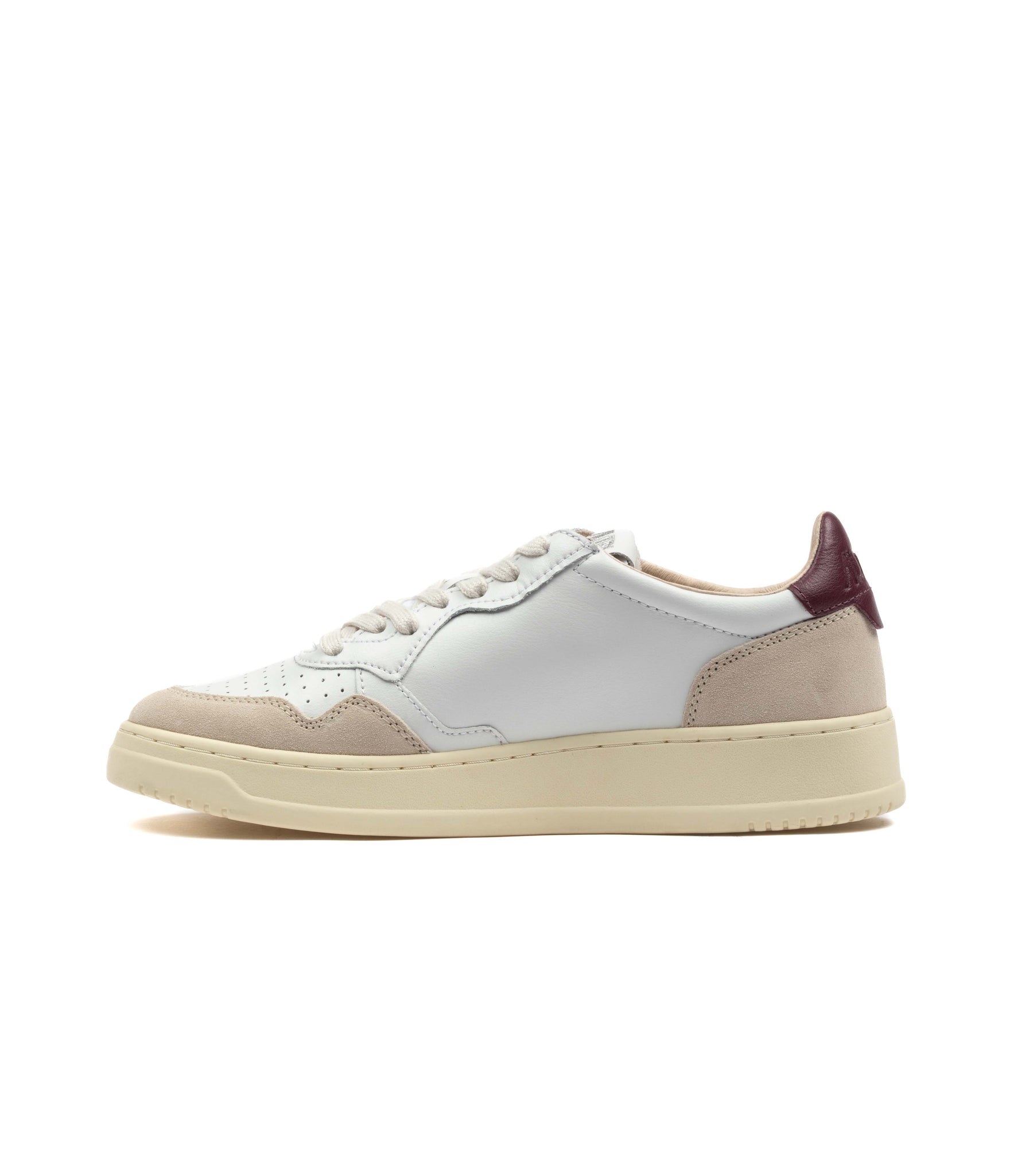 Autry Medalist Low Pelle Suede Bianca Bordeaux Donna