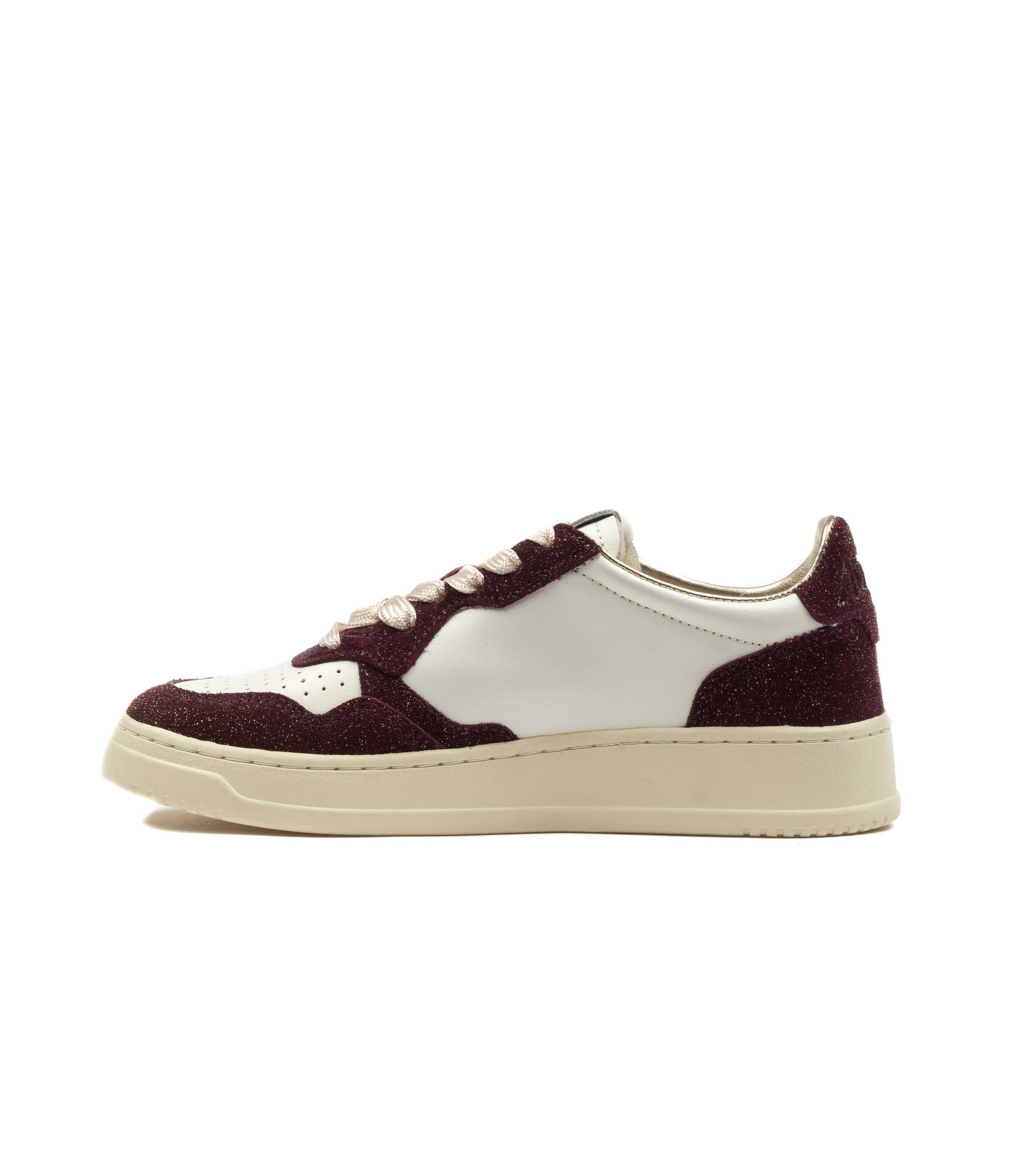Autry Medalist Low Stars Glitter Bianco Bordeaux Donna