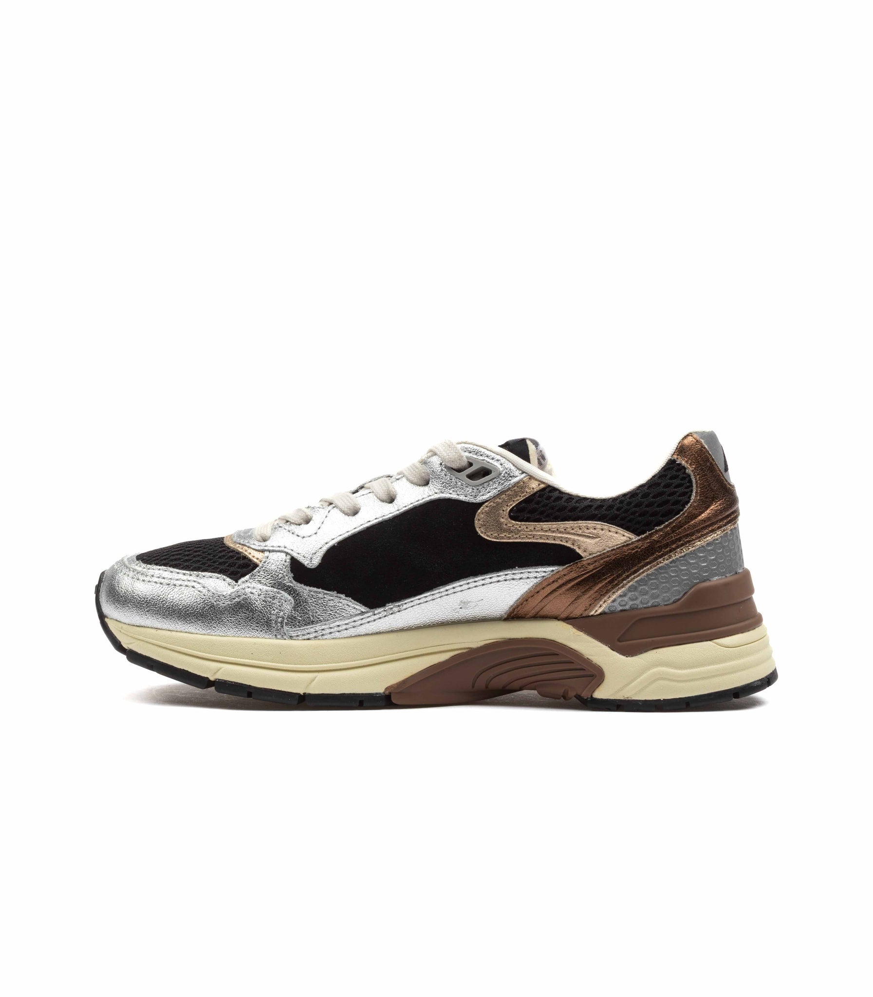 Autry Hyperway Low Donna Suede Mesh Nero Argento