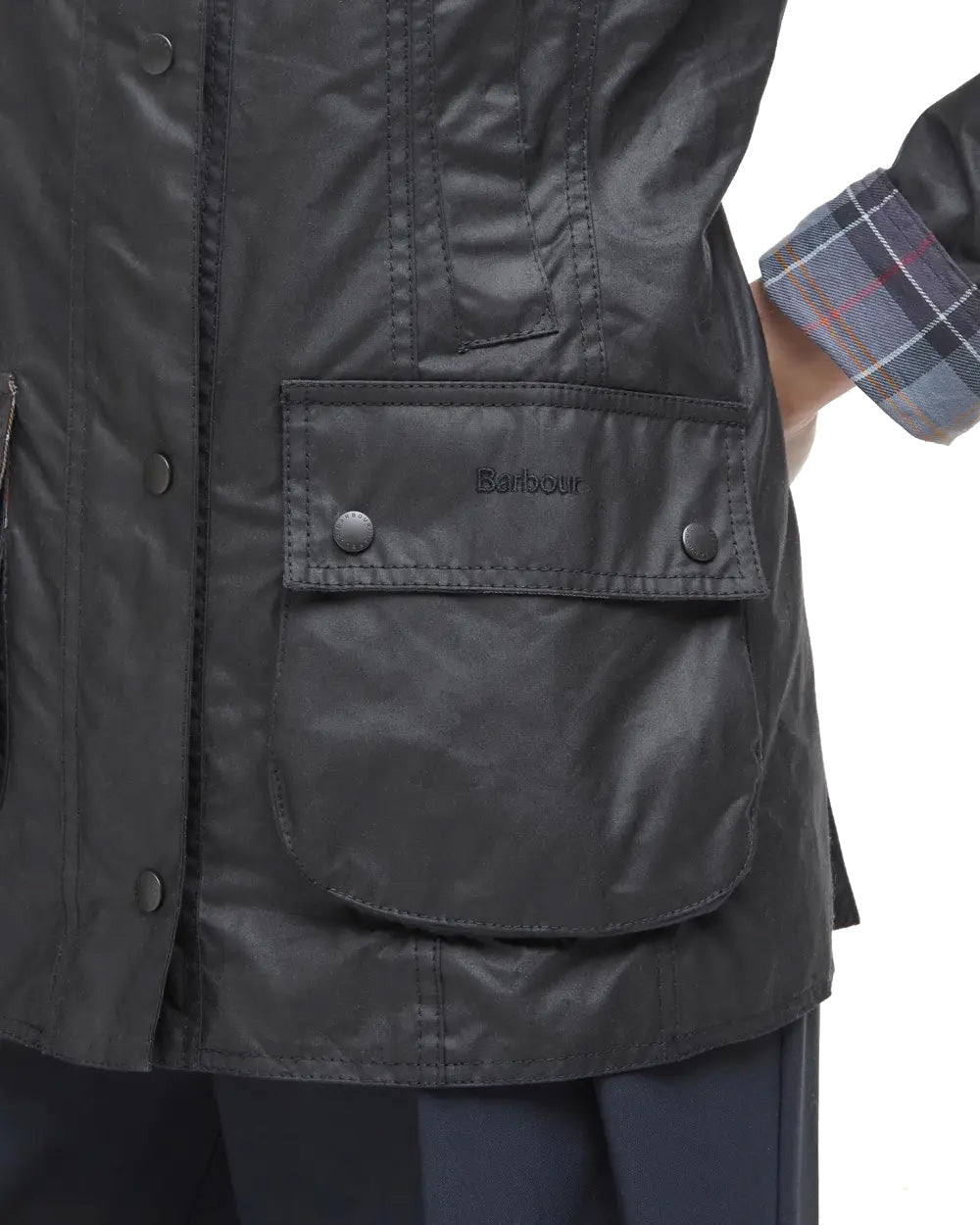 Barbour Beadnell Wax Jacket Black Nero Donna