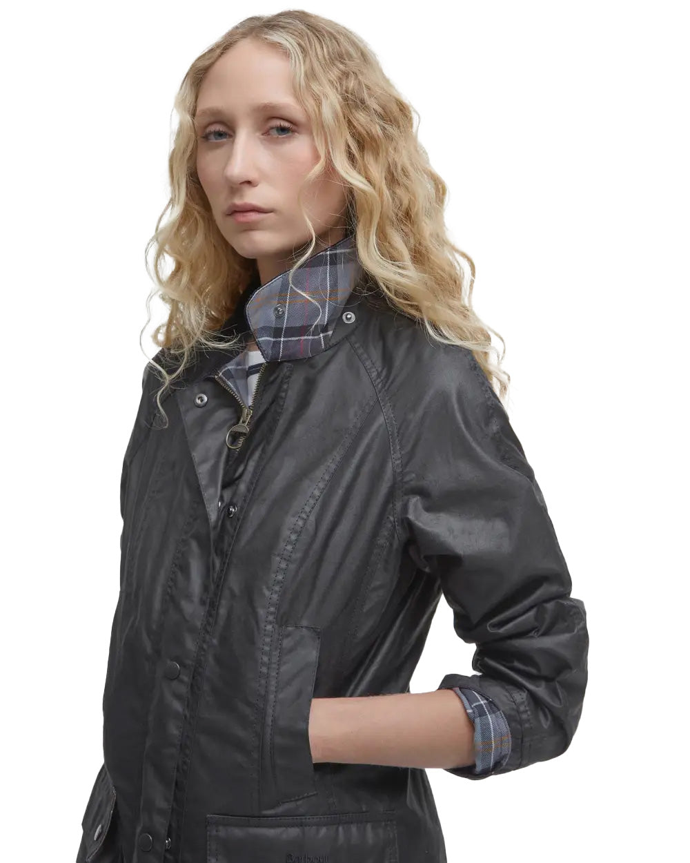Barbour Beadnell Wax Jacket Black Nero Donna
