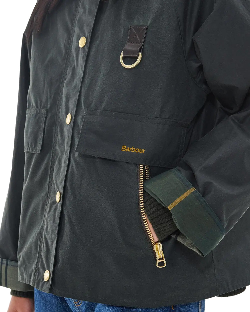 Barbour Catton Wax Cot Outw Sage Ancient Donna