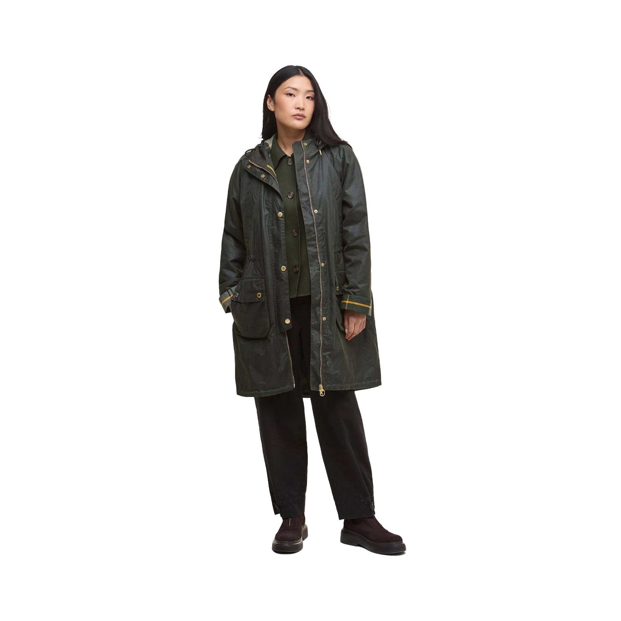 Barbour Marcy Wax Parka Cot Outw Fern Donna