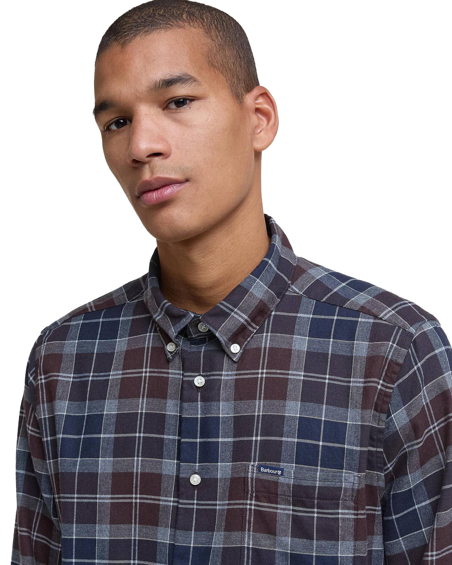 Barbour Camicia Check Flanella Fortrose Tailored Midnight Oak