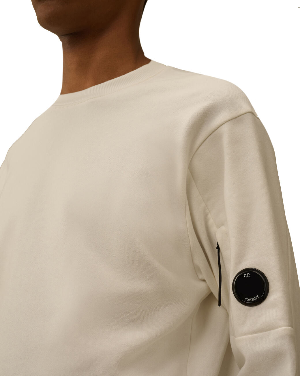 C.P. Company Diagonal Raised Fleece Crewneck Lens Sweatshirt