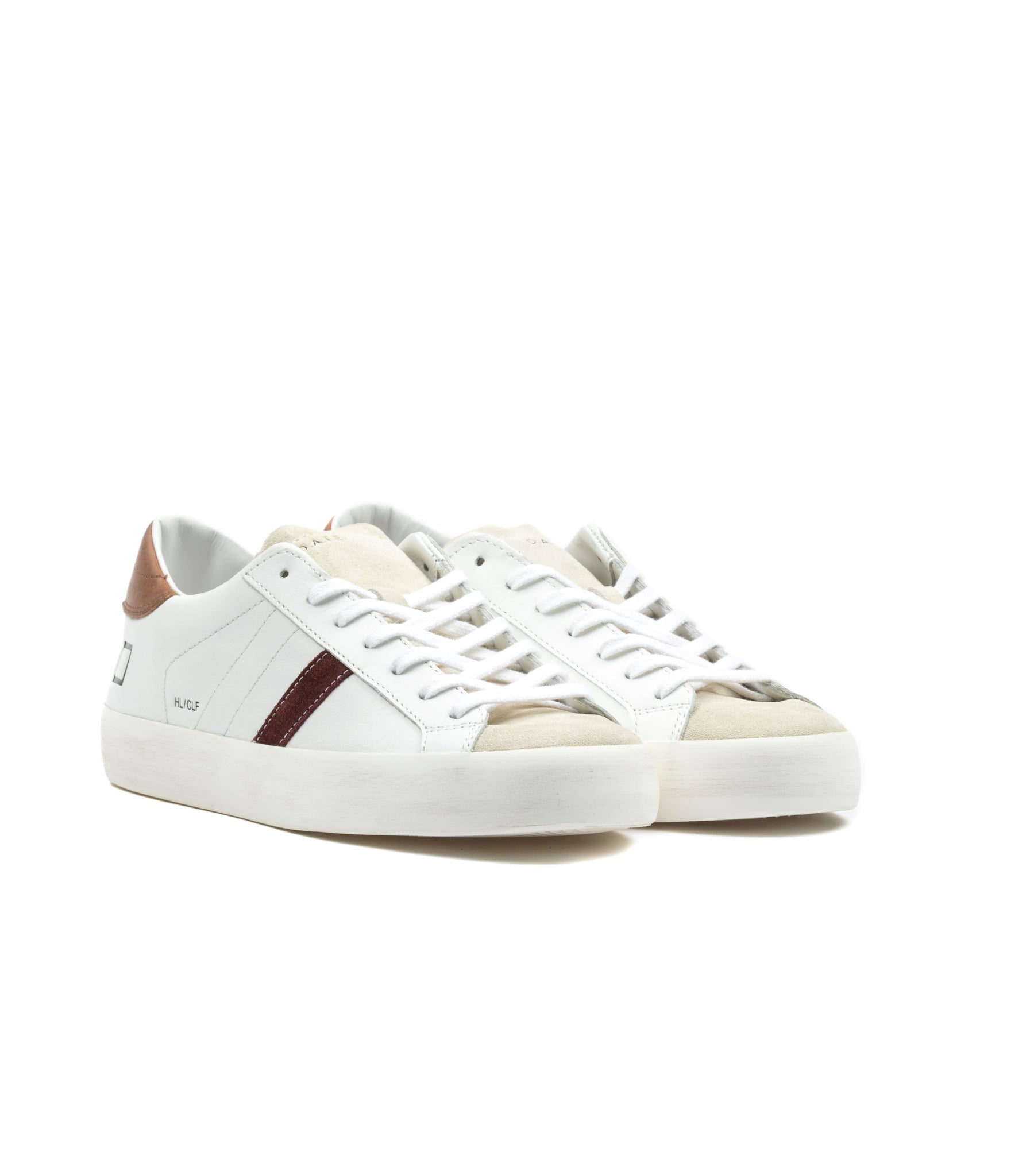 D.A.T.E. Hill Low Calf White Cuoio