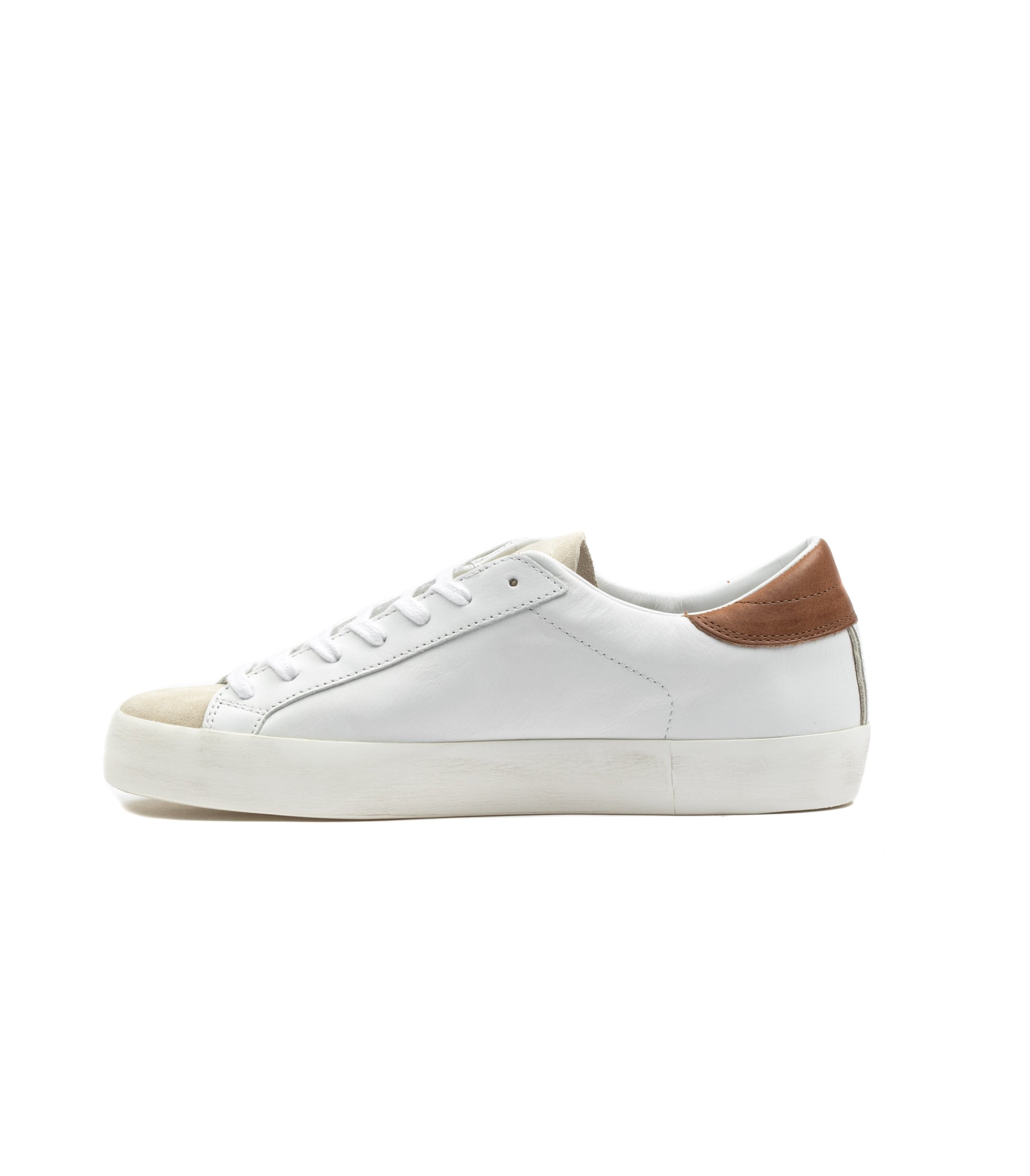 D.A.T.E. Hill Low Calf White Cuoio