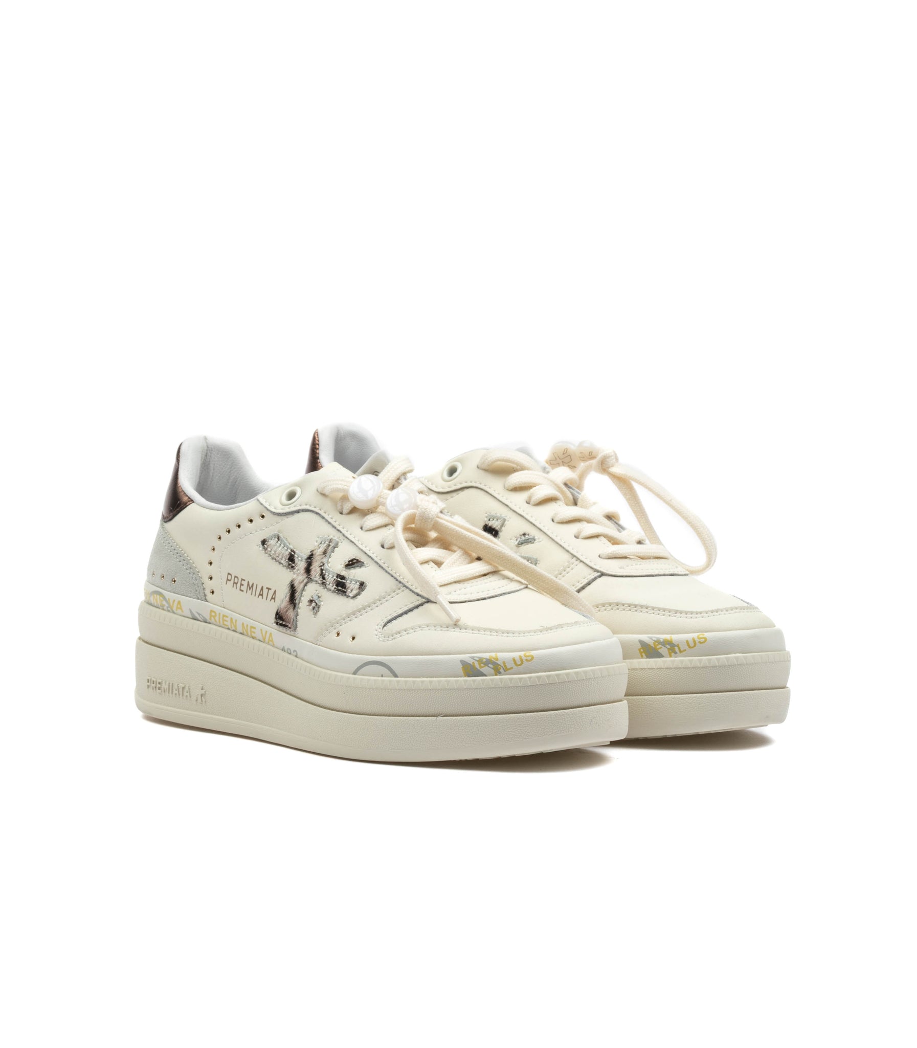 Premiata Micol 7035 Pelle Bianche Leopard Donna