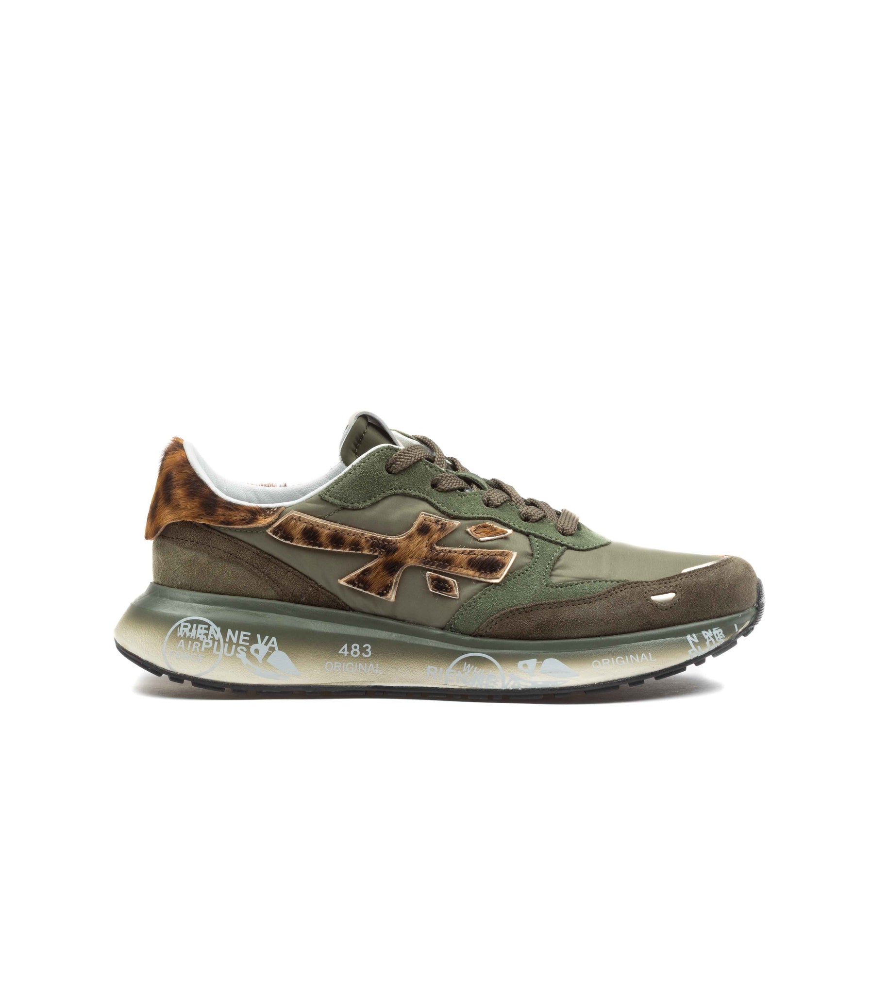 Premiata Lauryn 7790 Verde Militare E Leopardato Donna