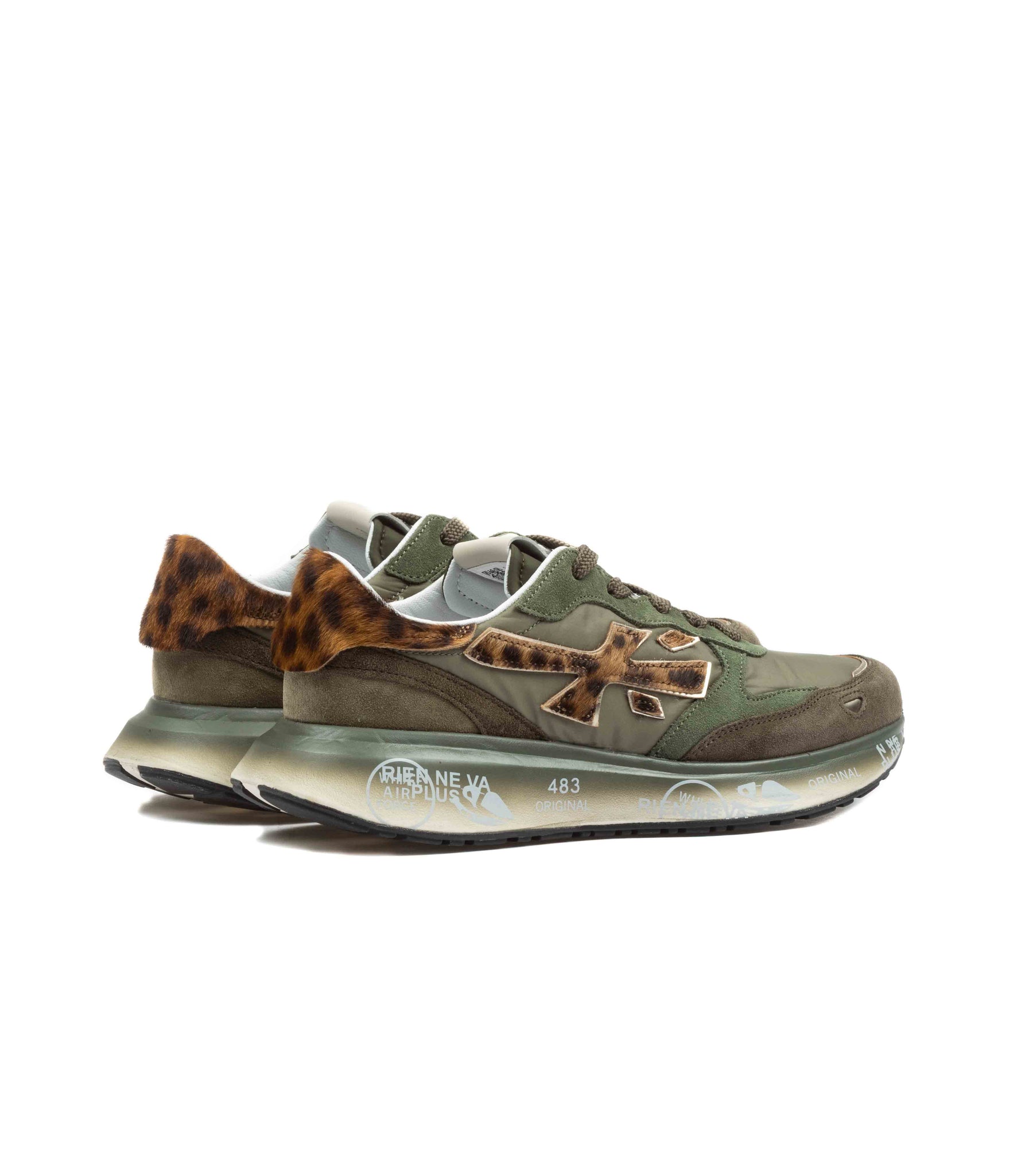 Premiata Lauryn 7790 Verde Militare E Leopardato Donna