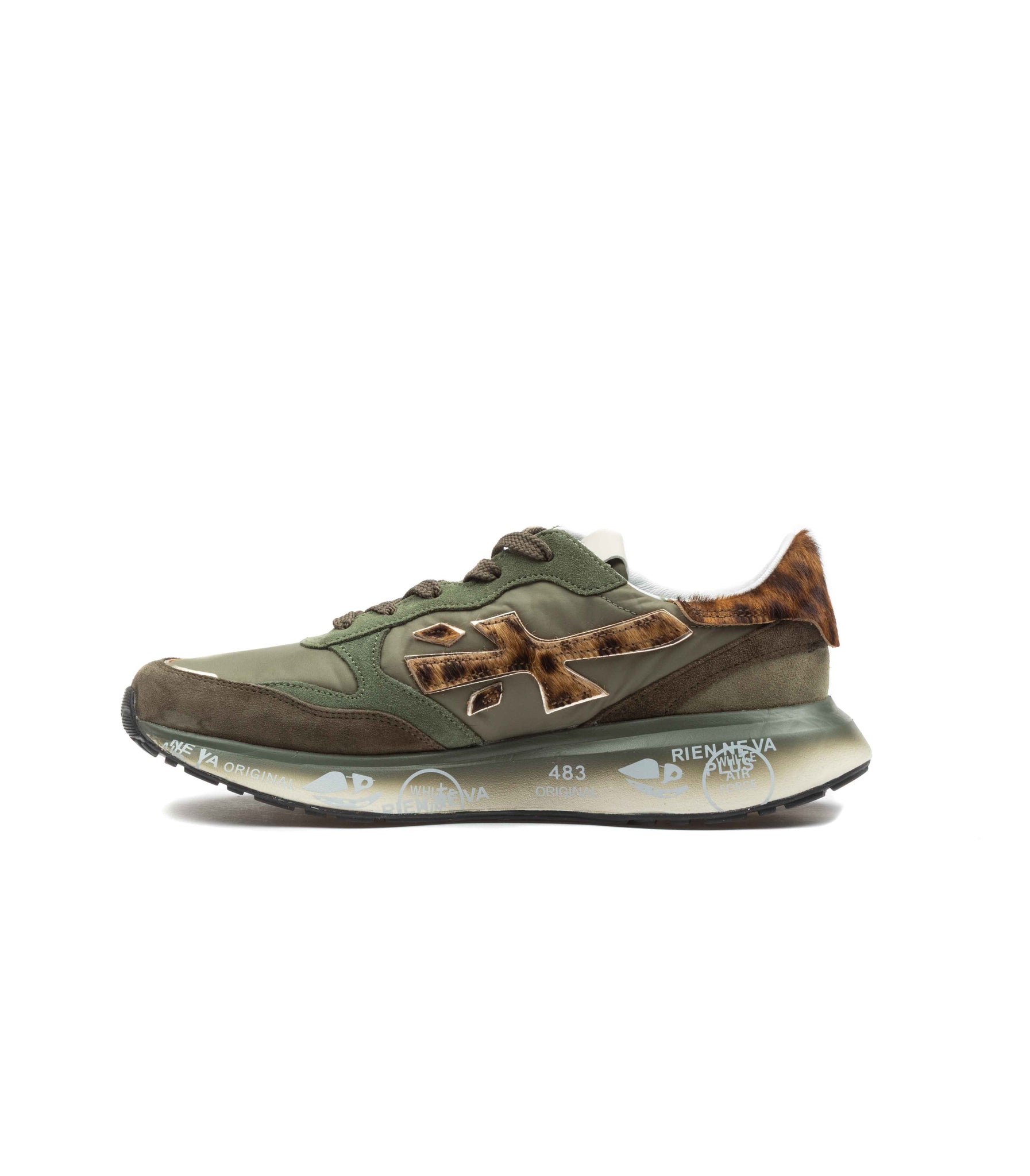 Premiata Lauryn 7790 Verde Militare E Leopardato Donna