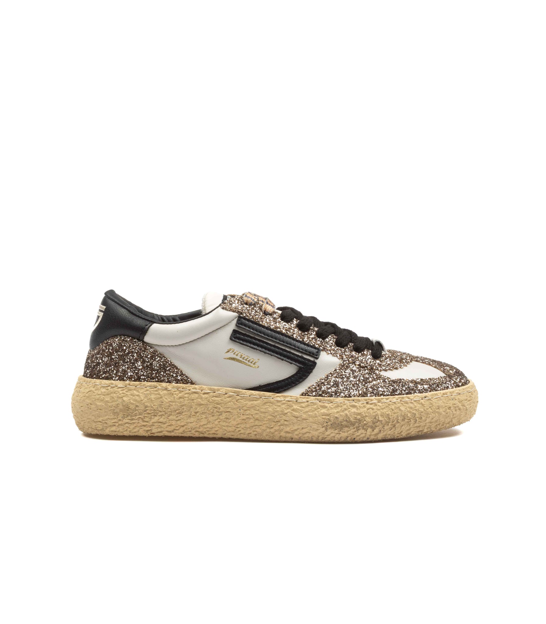 Puraai Vintage Confetti Vegan Leather Bianco Glitter Donna