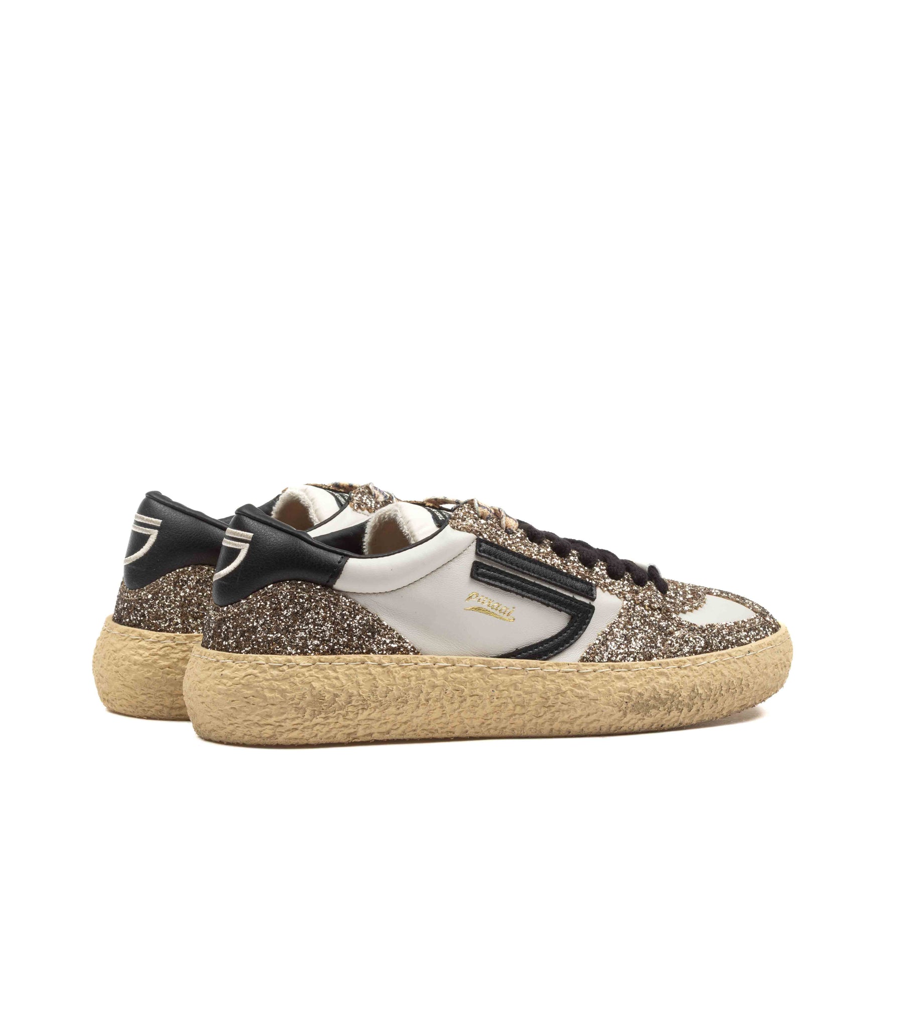 Puraai Vintage Confetti Vegan Leather Bianco Glitter Donna