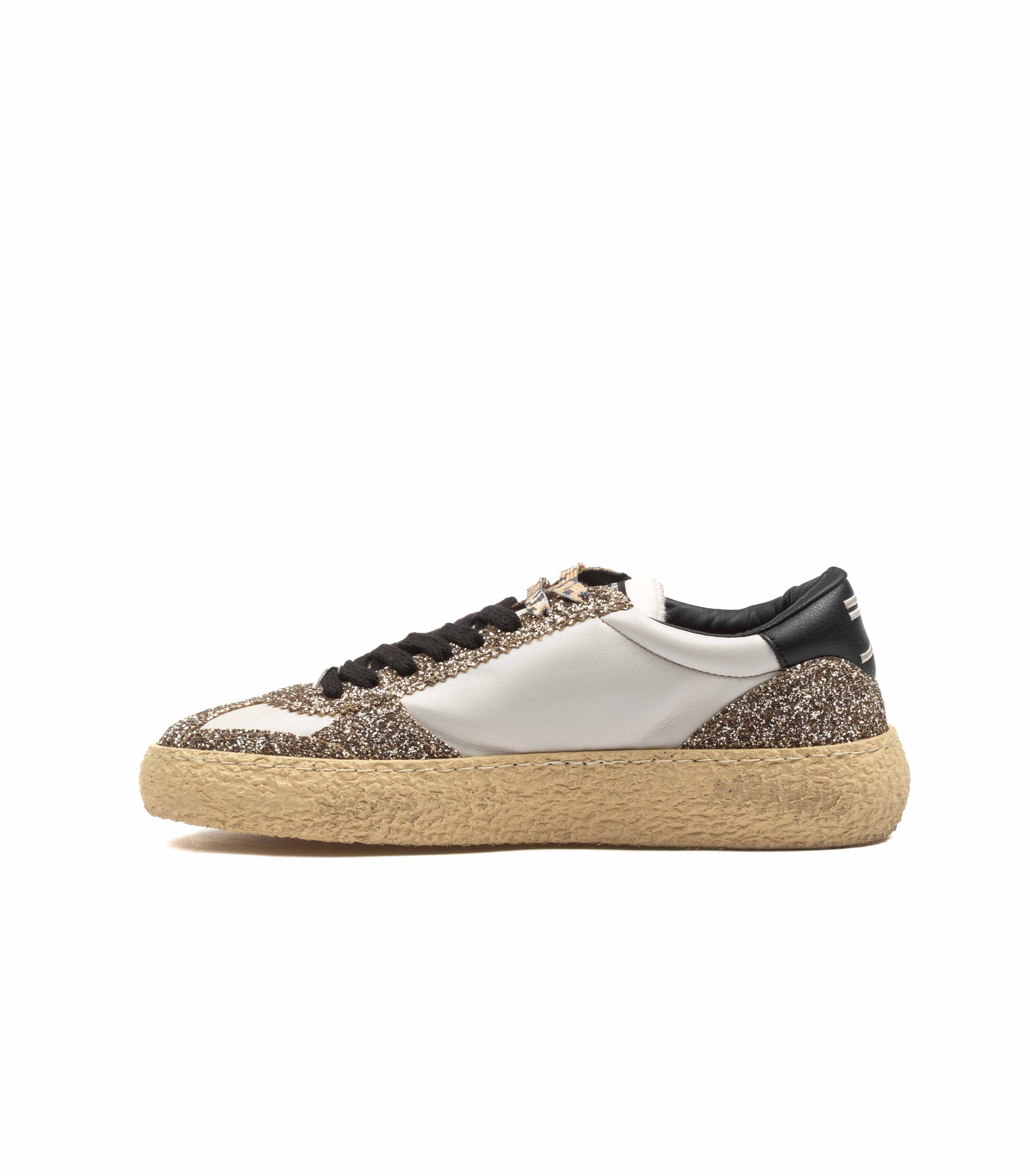 Puraai Vintage Confetti Vegan Leather Bianco Glitter Donna