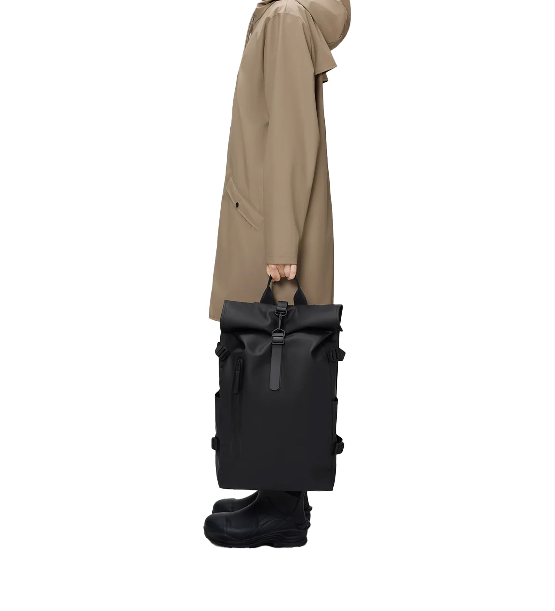 Zaino Rains Rolltop Rucksack Large W3 Nero