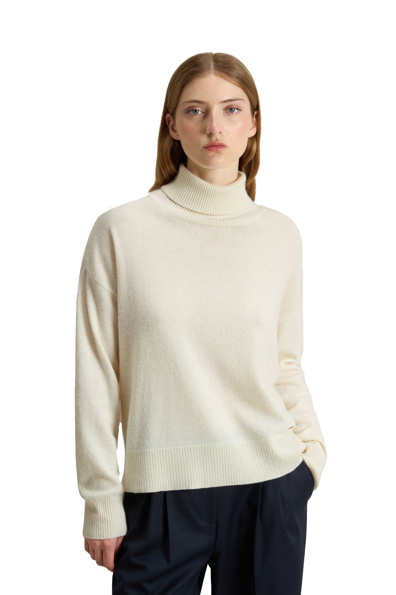 Woolrich Comfort Wool Cash Turtleneck Donna Latte
