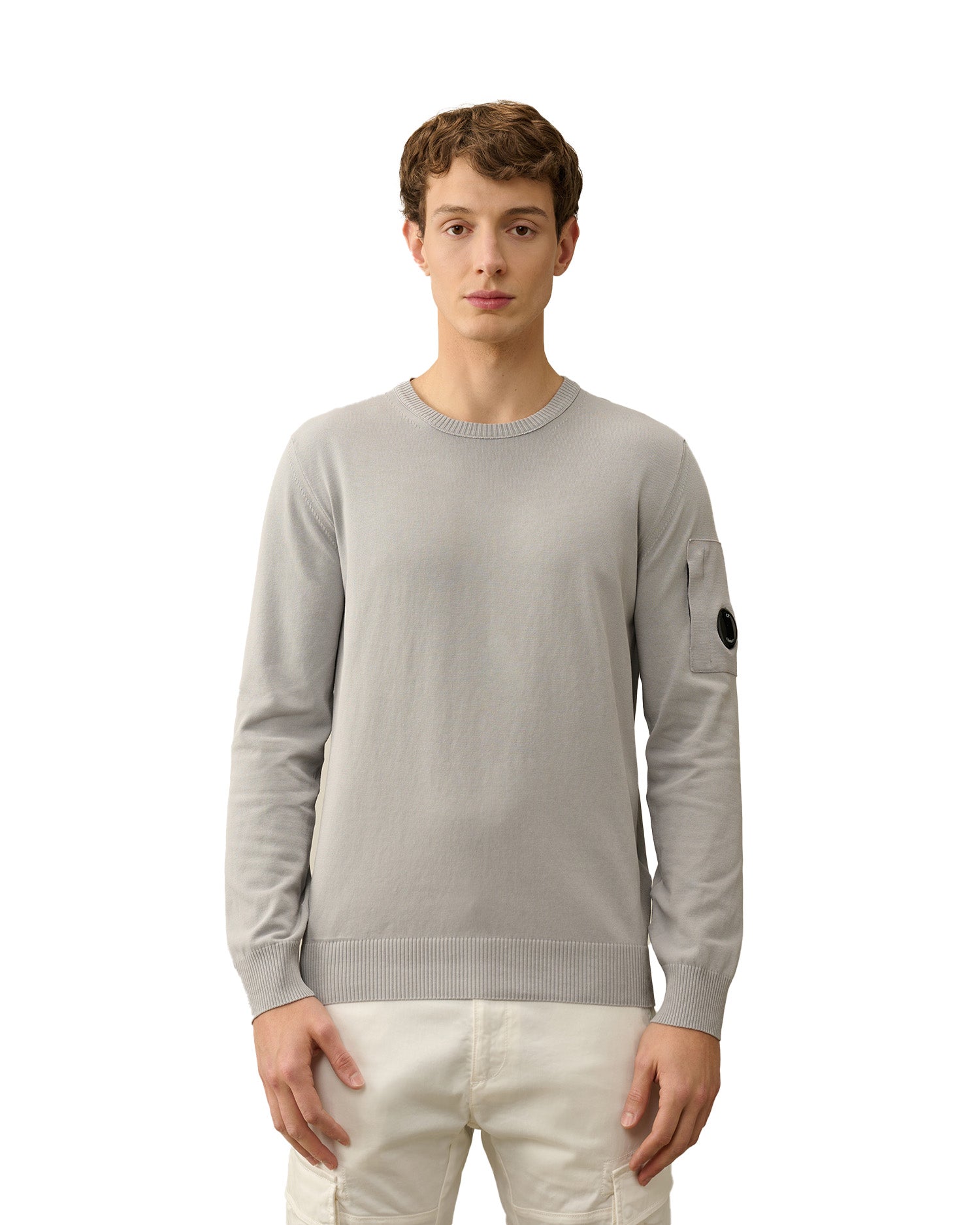 CP Company Cotton Crepe Knit Gray Men's Shirt