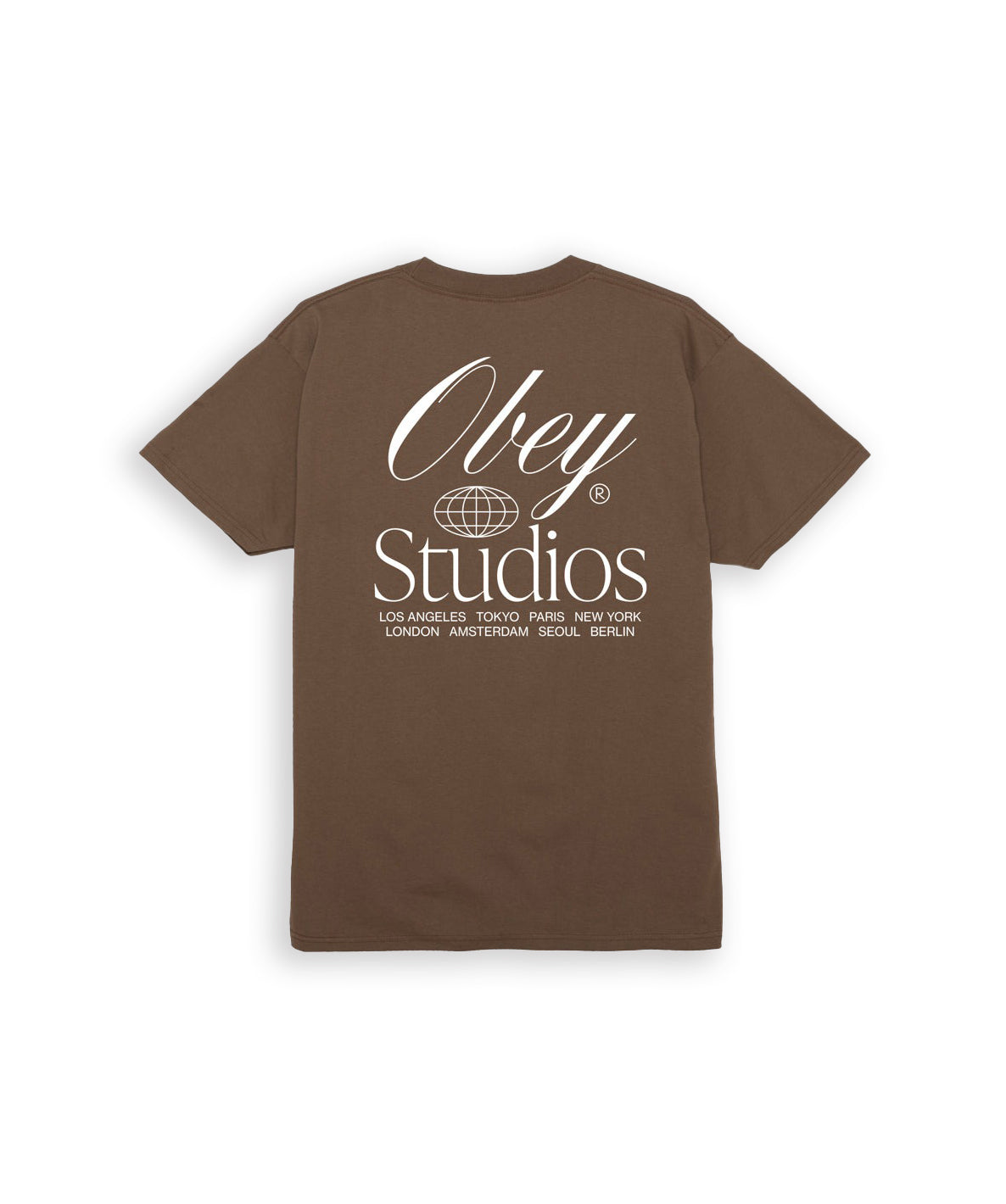 Obey Studios Worldwide T-Shirt Marrone